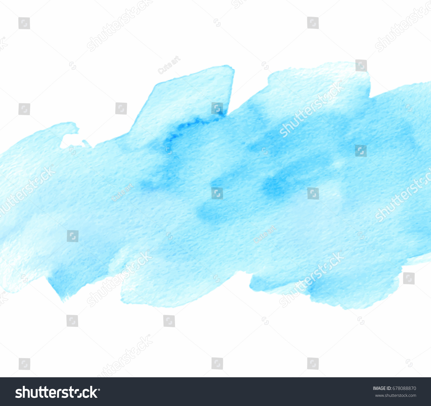 Watercolor Hand Drawn Blue Isolated Splash Stock Vector (Royalty Free ...