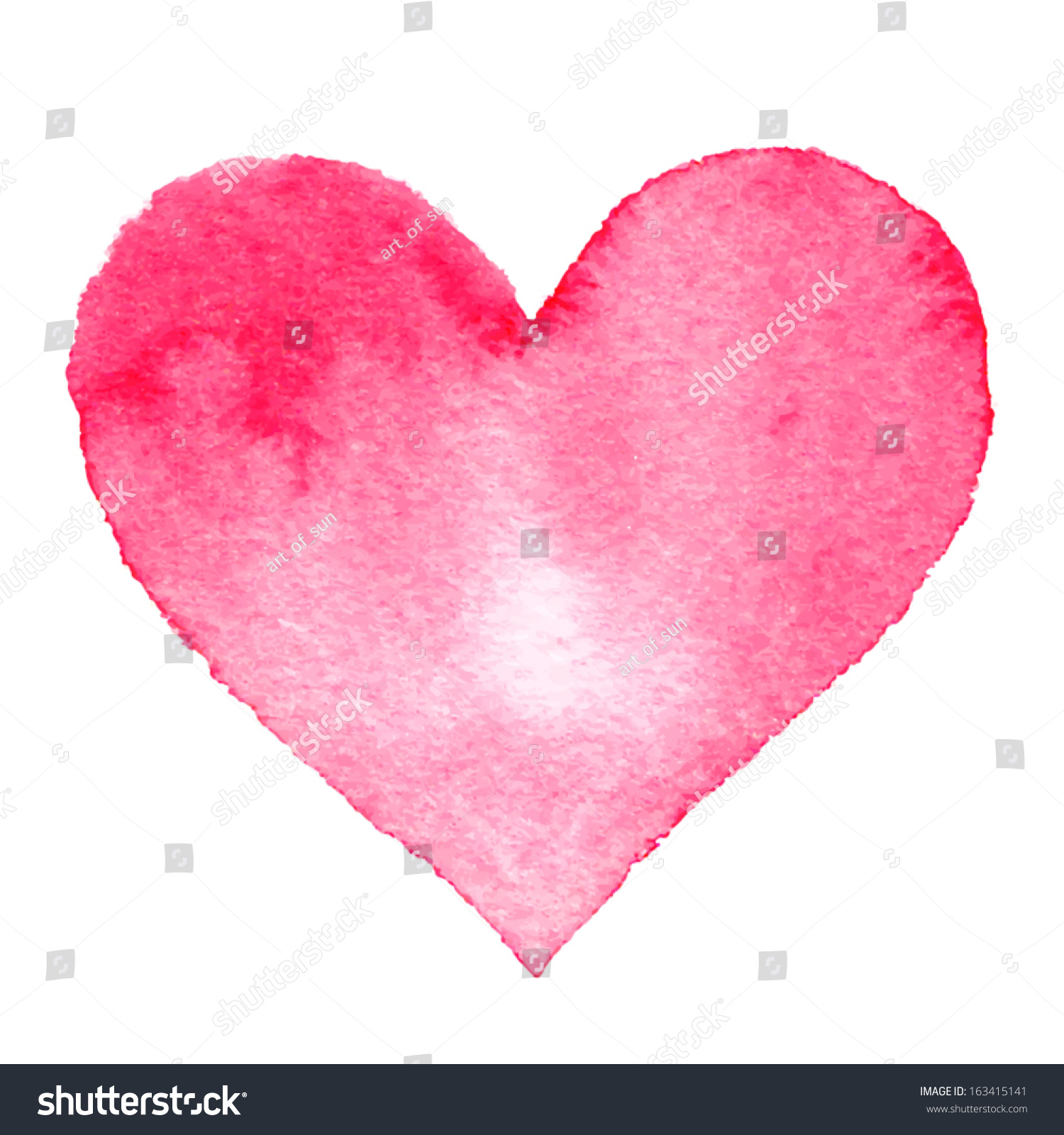 Download Watercolor Painted Pink Heart Vector Element Stock Vector ...