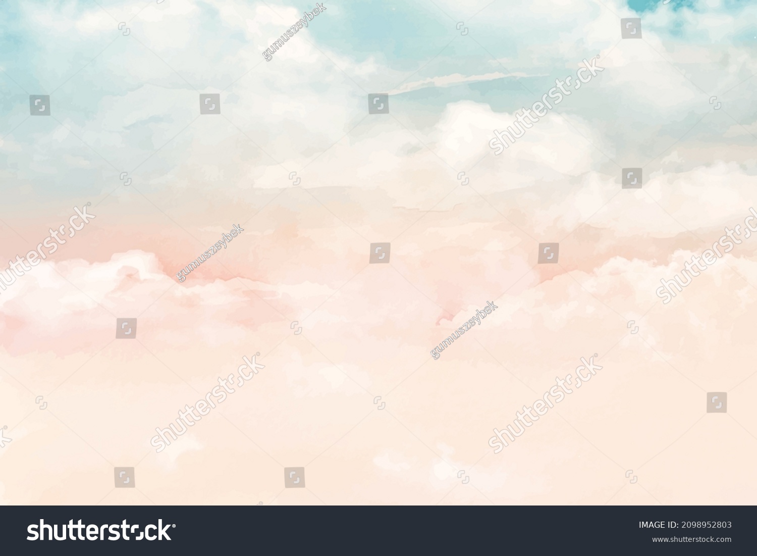 Watercolor Pastel Sky Background Vector Stock Vector (Royalty Free ...