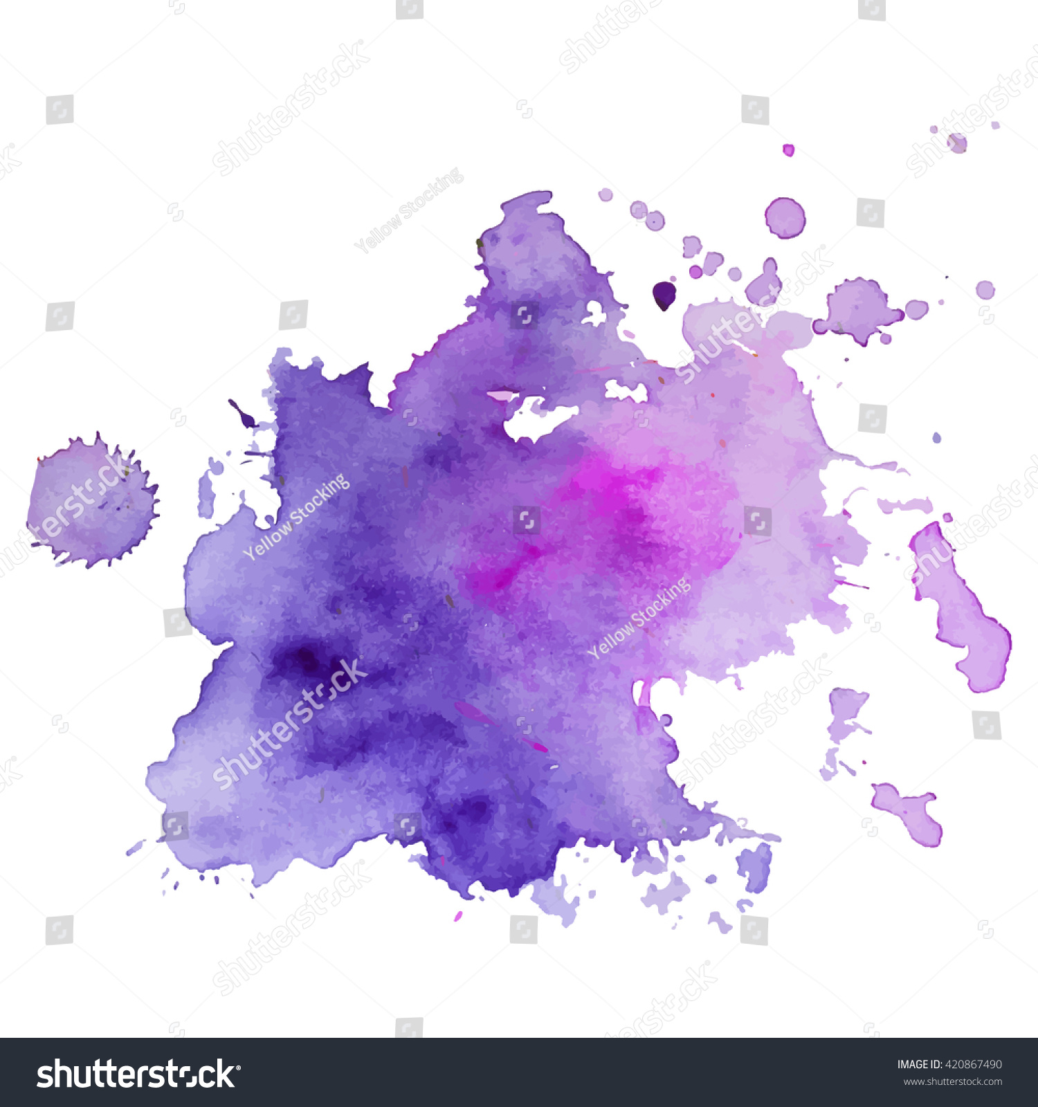 Watercolor Spot Droplets Smudges Stains Splashes Stock Vector (Royalty ...