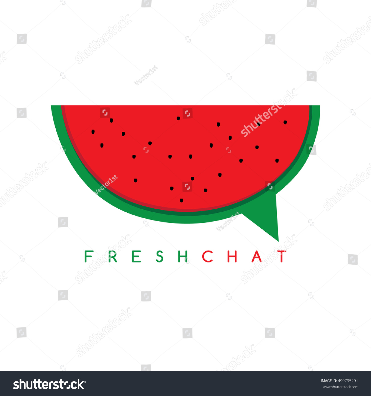 Watermelon Fruit Fresh Chat Talk Theme Stock Vector Royalty Free