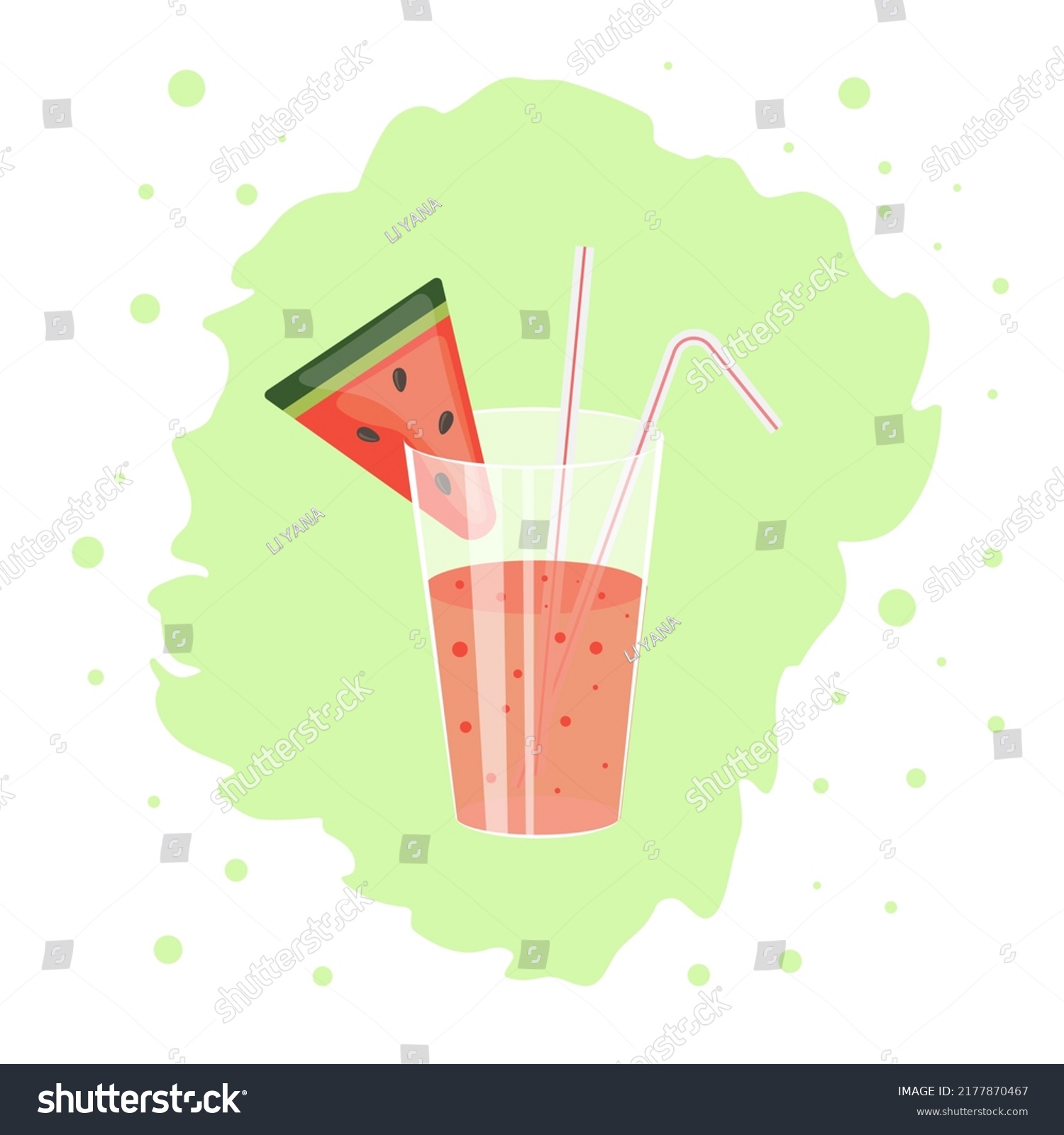 Watermelon Juice Piece Watermelon Stock Vector (Royalty Free ...