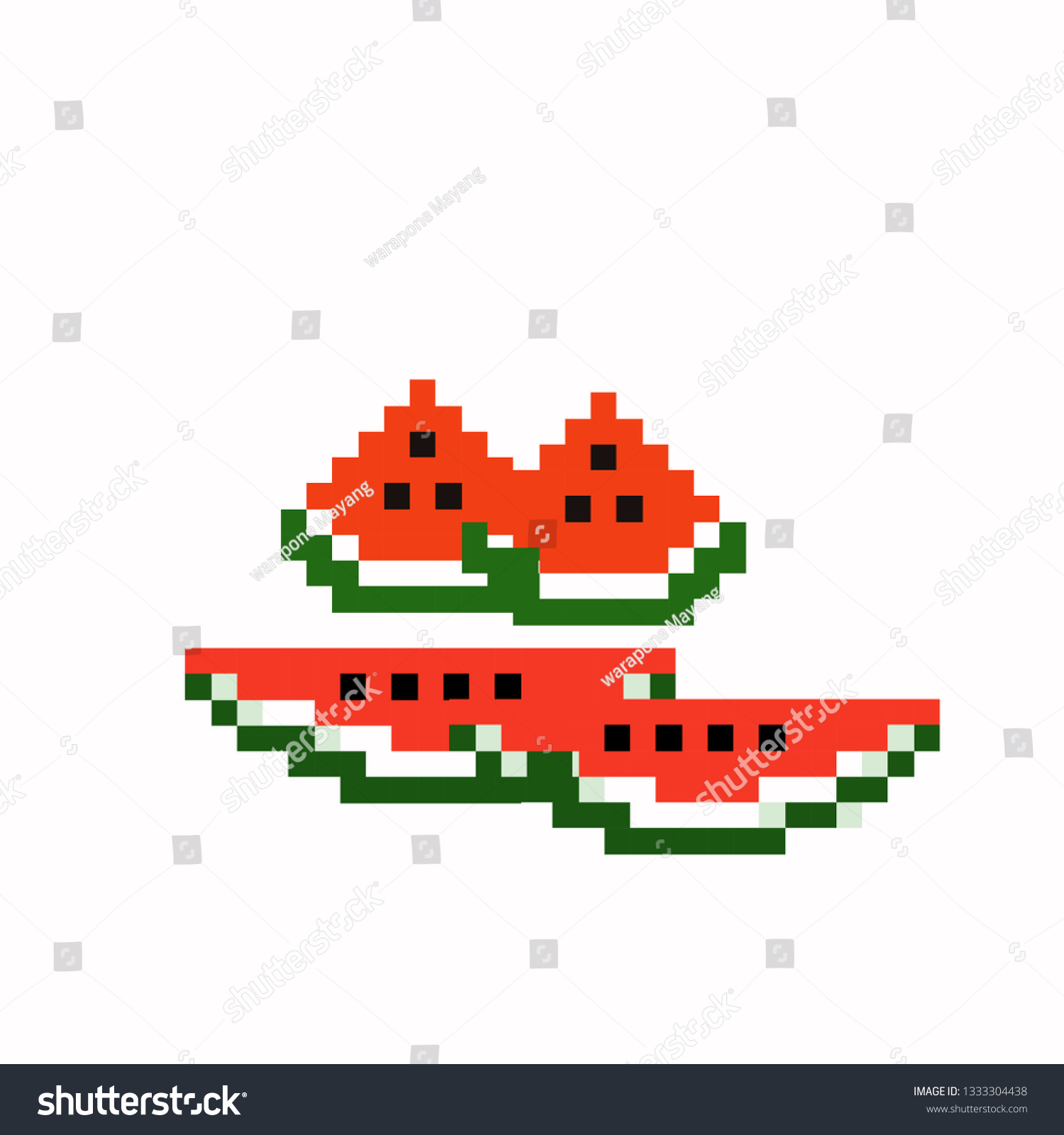 Watermelon Pixel Art Stock Vector (Royalty Free) 1333304438 | Shutterstock