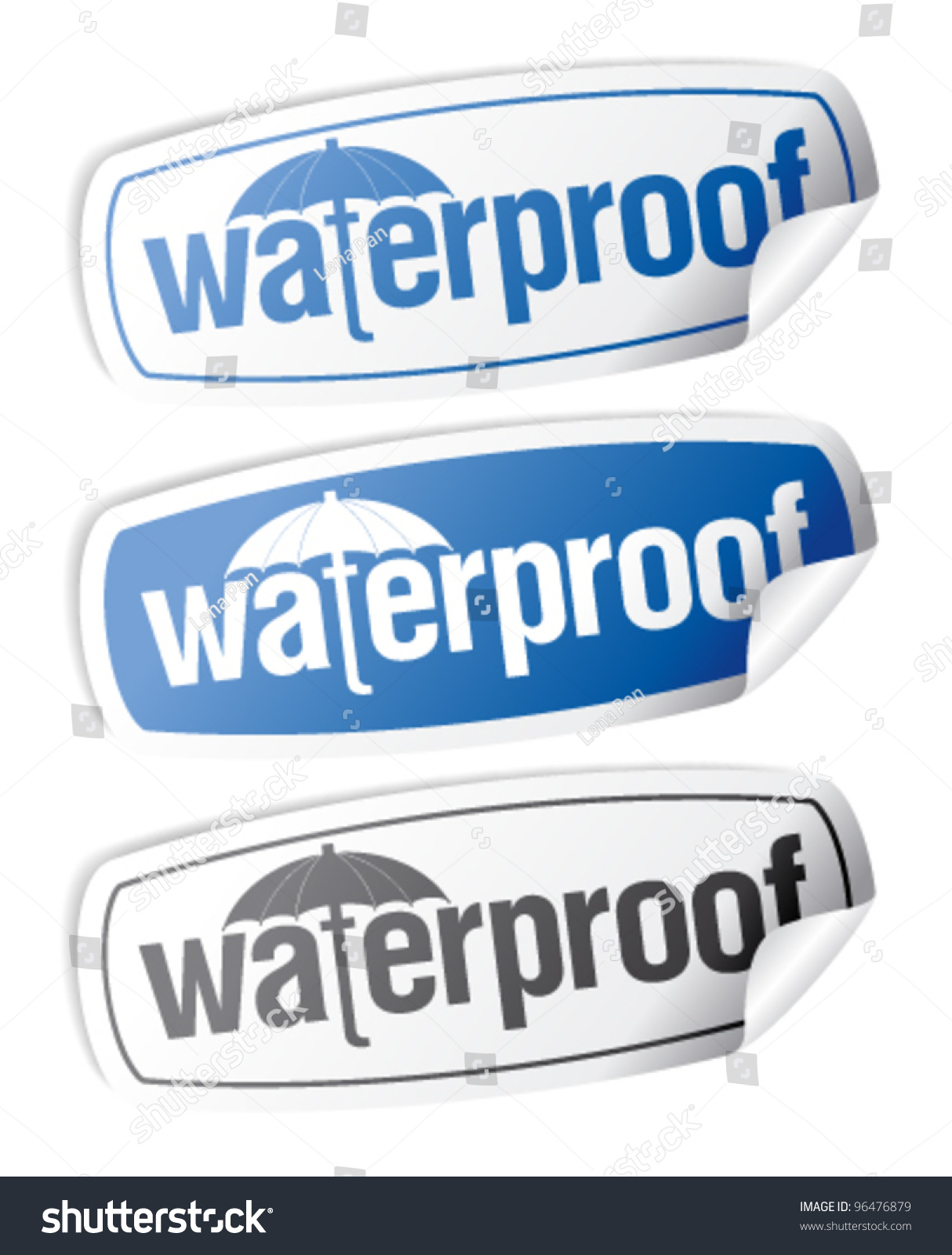 Waterproof Stickers Set Stock Vector 96476879 Shutterstock