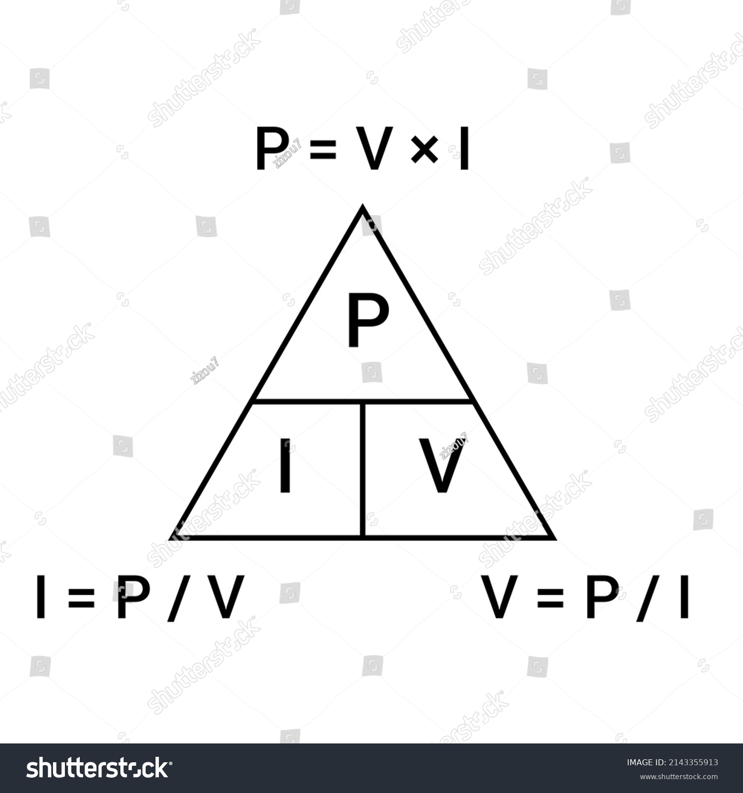 Watts Amps Volts Formula Physics Watts Stock Vector (Royalty Free