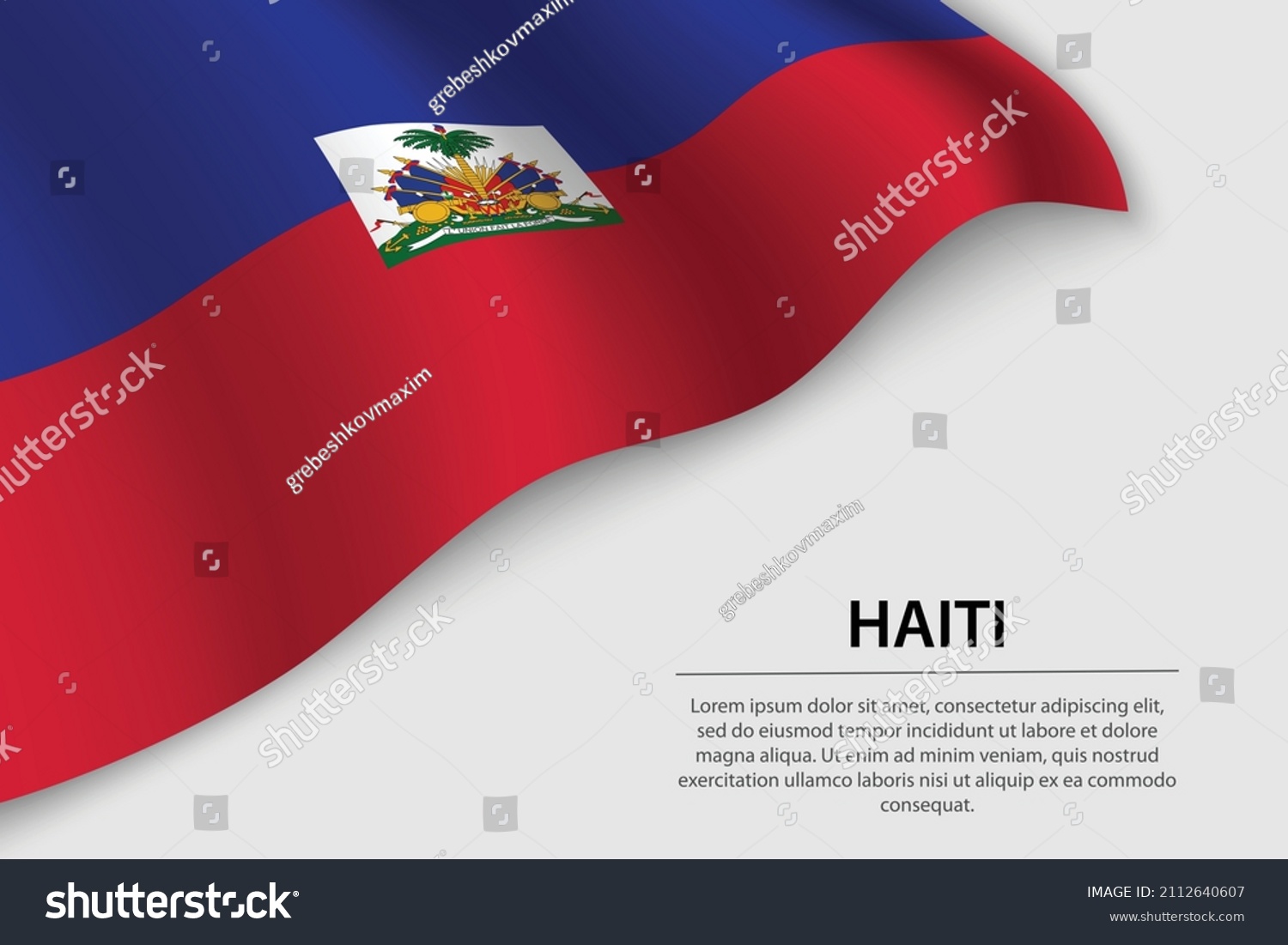 Wave Flag Haiti On White Background Stock Vector (Royalty Free ...