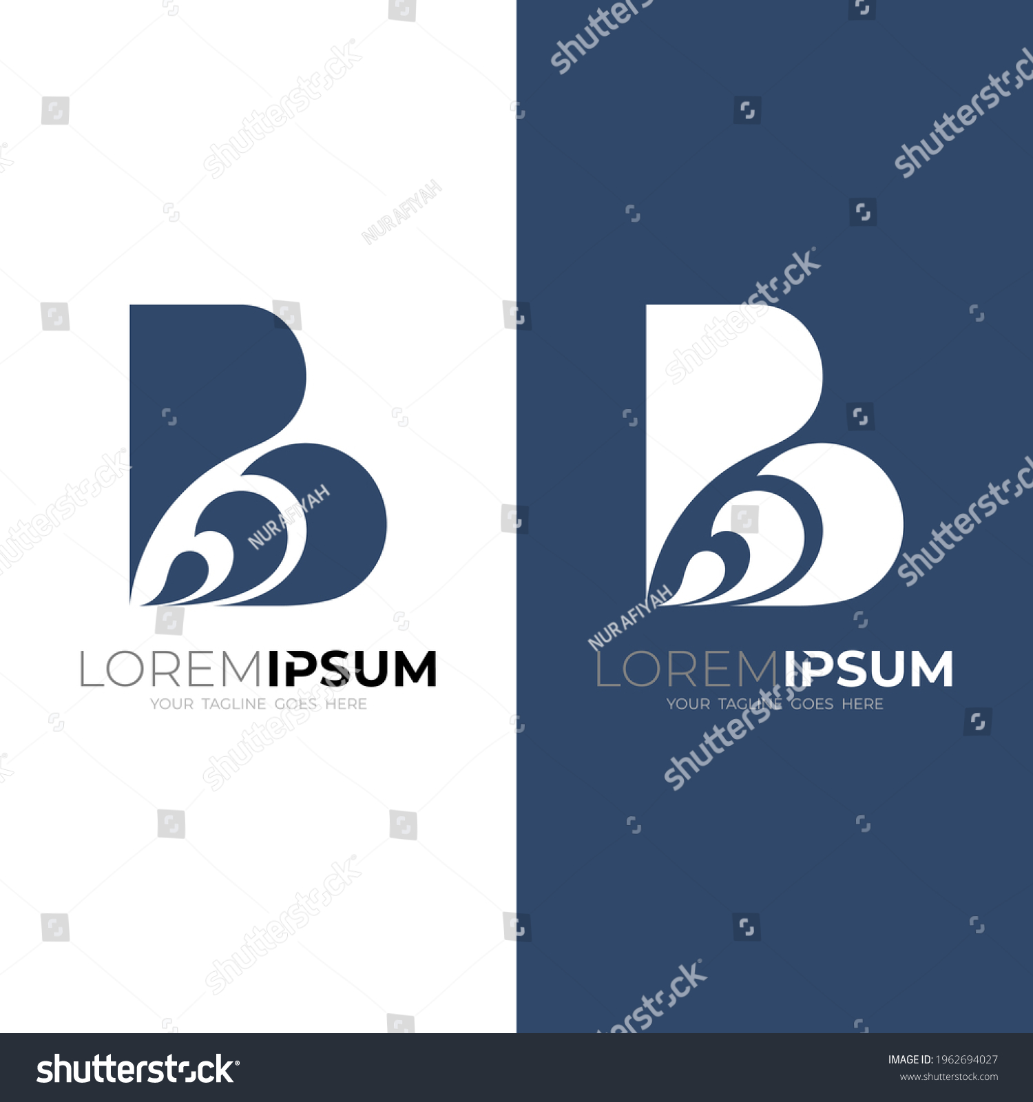 Wave Logo Letter B Design Vector Stock Vector (Royalty Free) 1962694027 ...