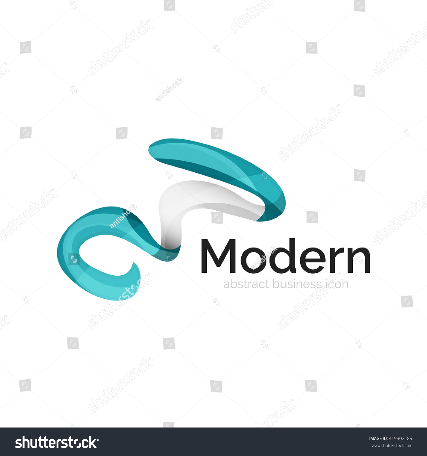 Wave Ribbon Logo Vector Abstract Business Stock Vector Royalty Free