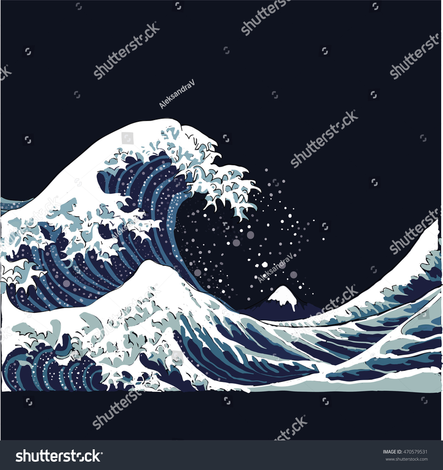 Wave Vector Illustration Japanese Motif Japan Stock Vector 470579531 ...