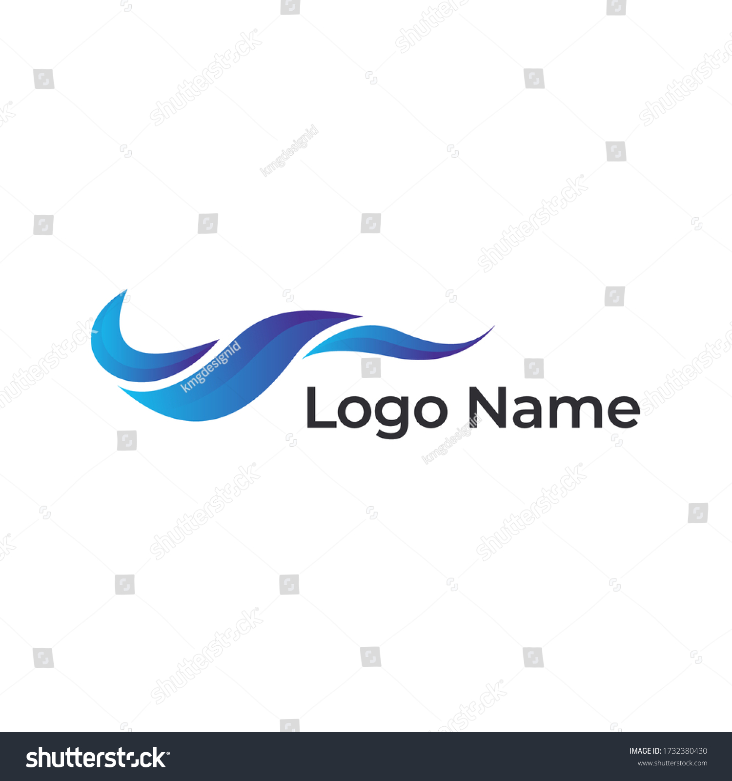 Waves Logo Design Tempalte Vector Illustration Stock Vector (Royalty ...