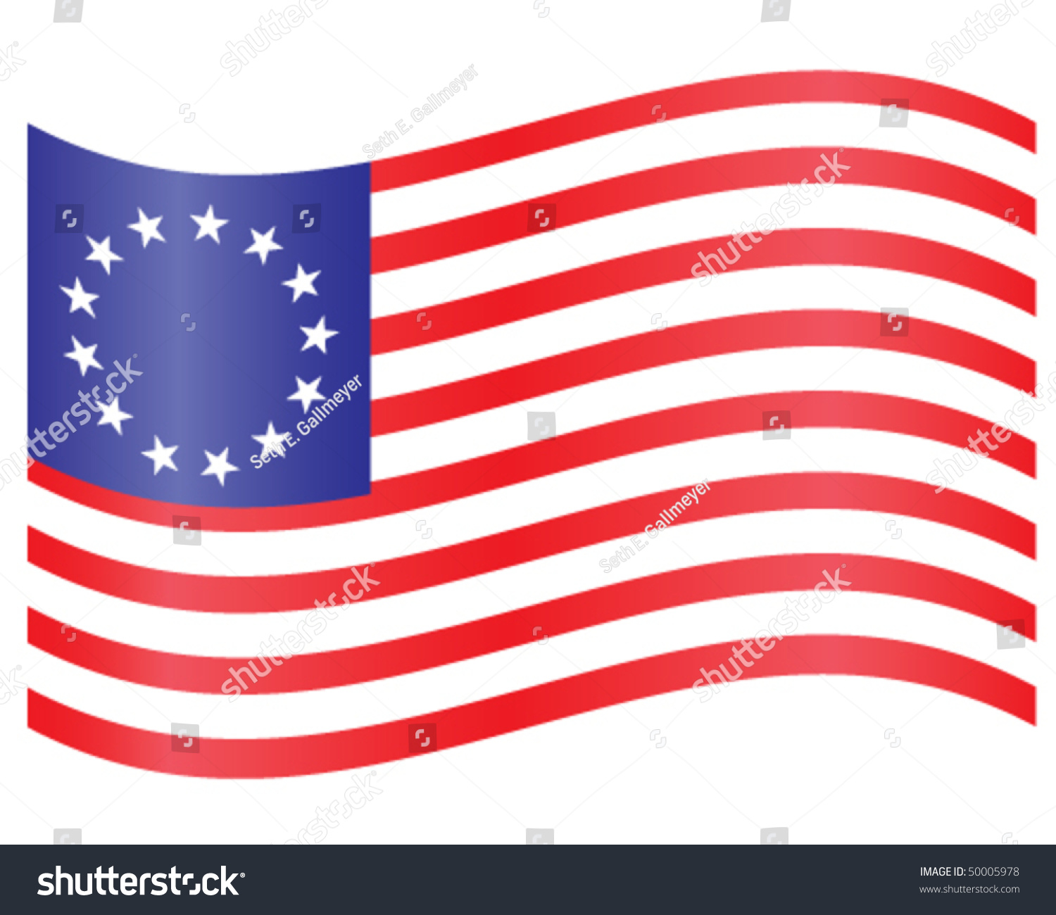 Download Waving Colonial Us Flag Stock Vector 50005978 - Shutterstock