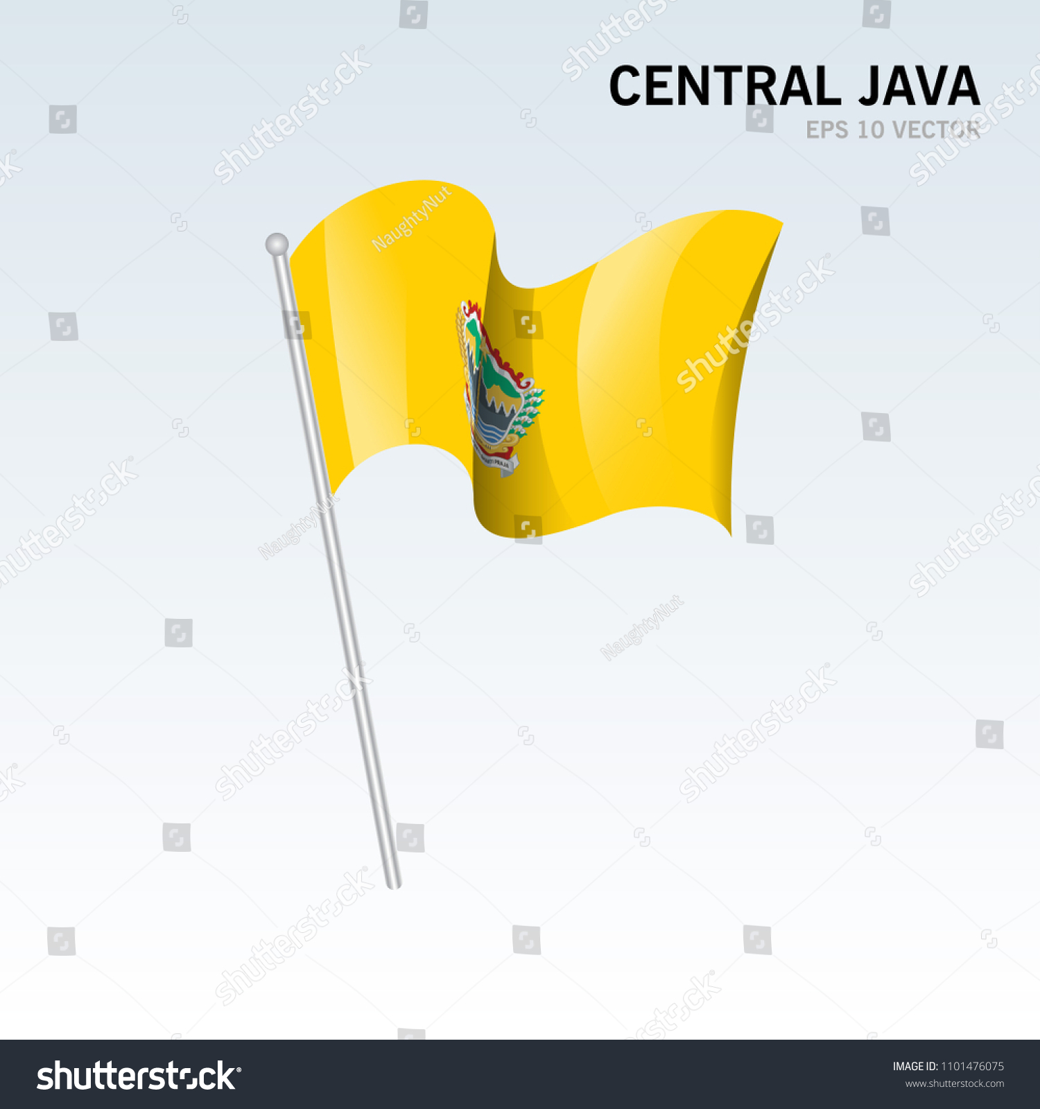 Waving Flag Central Java Provinces Indonesia Stock Vector (Royalty Free ...