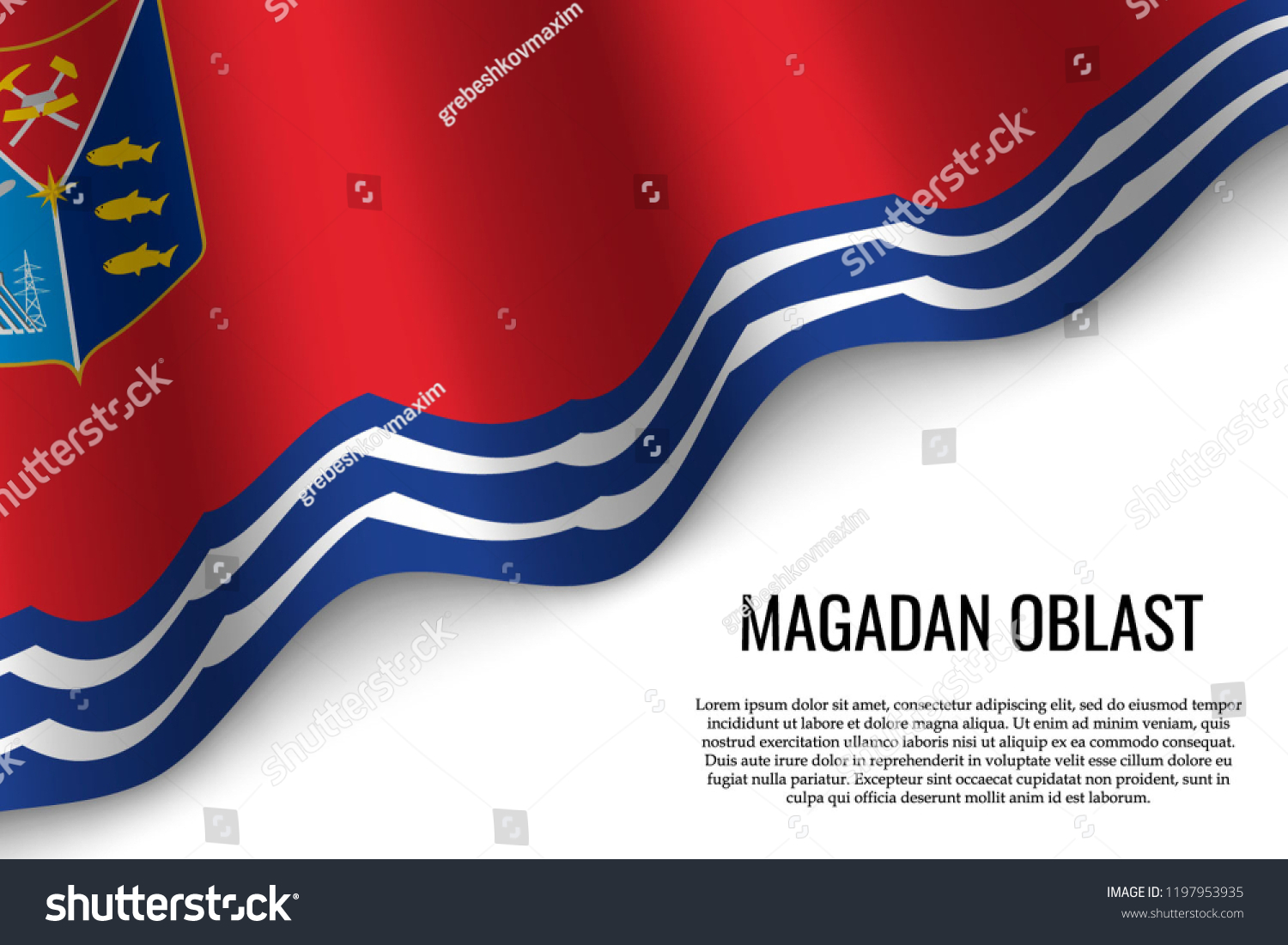 Russland Magadan Oblast Flagge