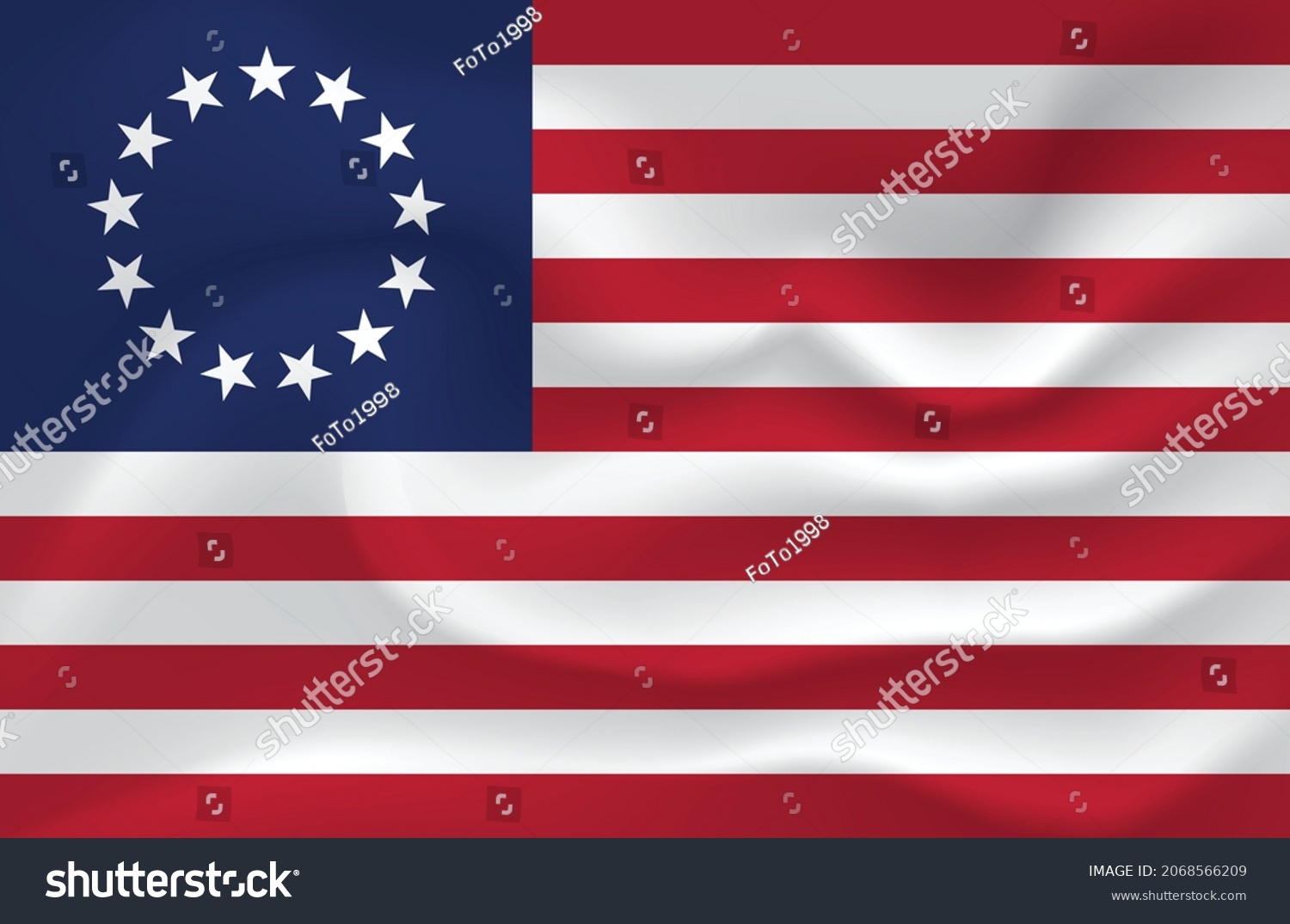 SVG of Waving flag of 1777-1795 The The Betsy Ross Flag Background. svg
