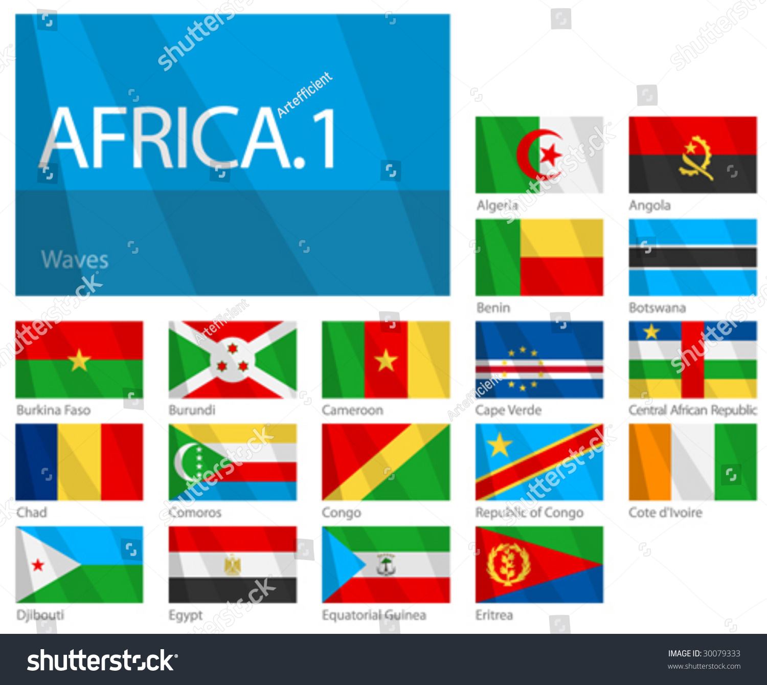 Waving Flags Of African Countries - Part 1. Design 