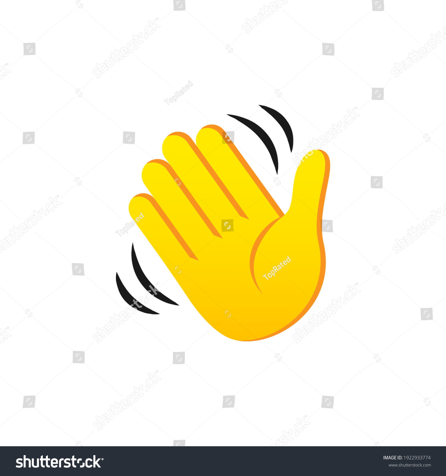 Waving Hand Vector Icon Waving Hand Stock Vector (Royalty Free ...