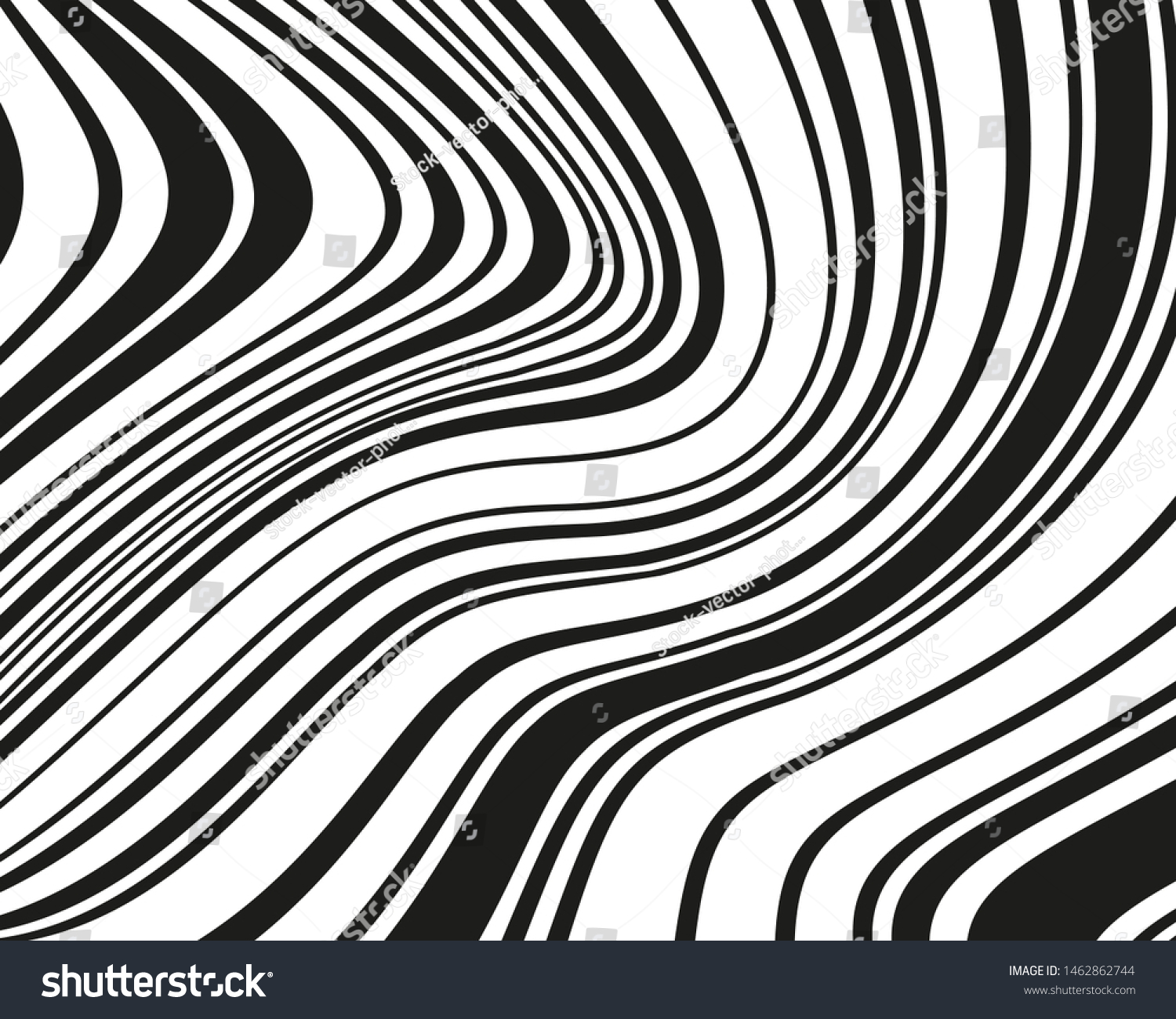 Wavy Twisted Lines Design Black White Stock Vector (Royalty Free ...