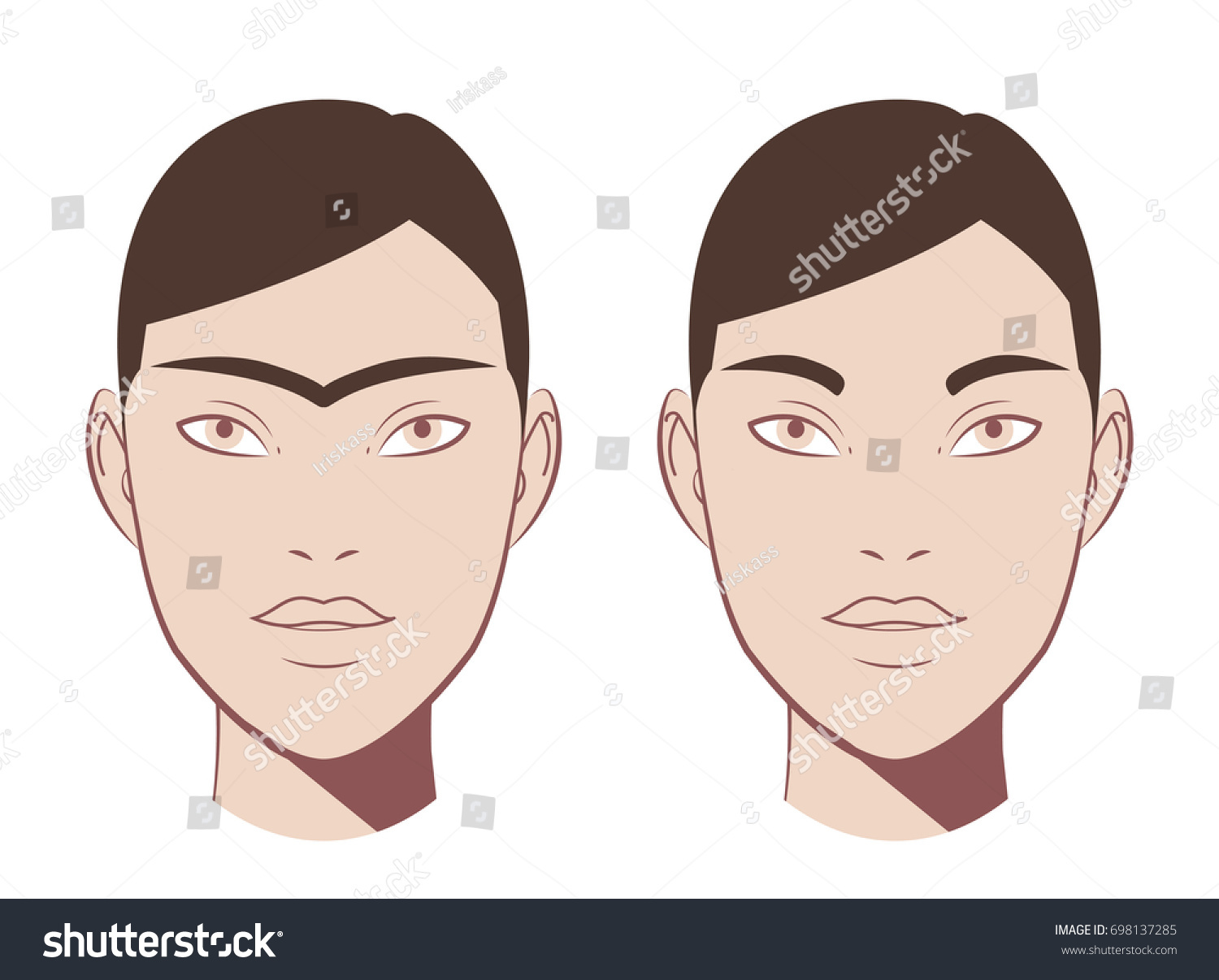 Waxing Hair On Face Eyebrow Before Stock Vector Royalty Free