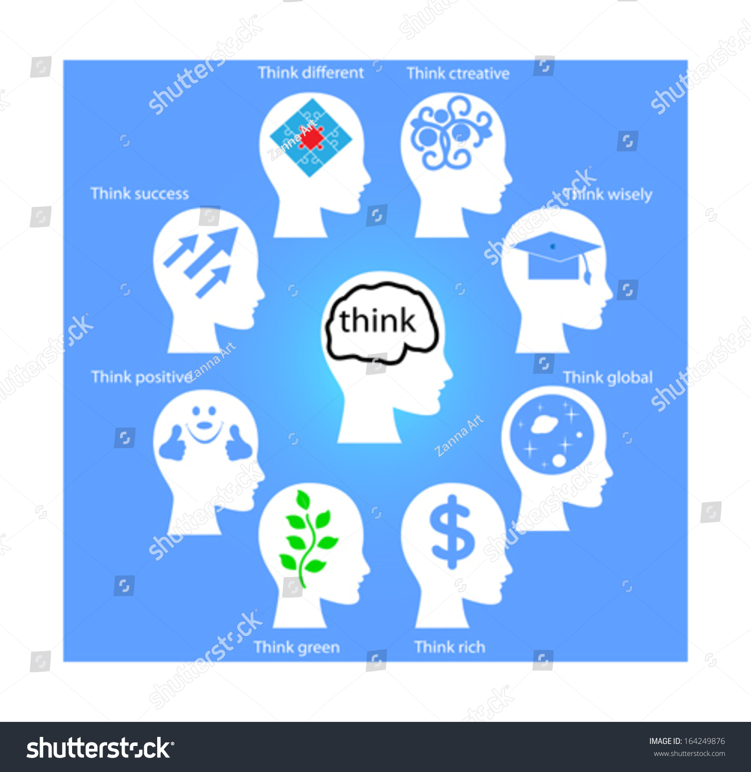 Way Thinking Icon Vector Illustrations Showing Stock Vector Royalty Free