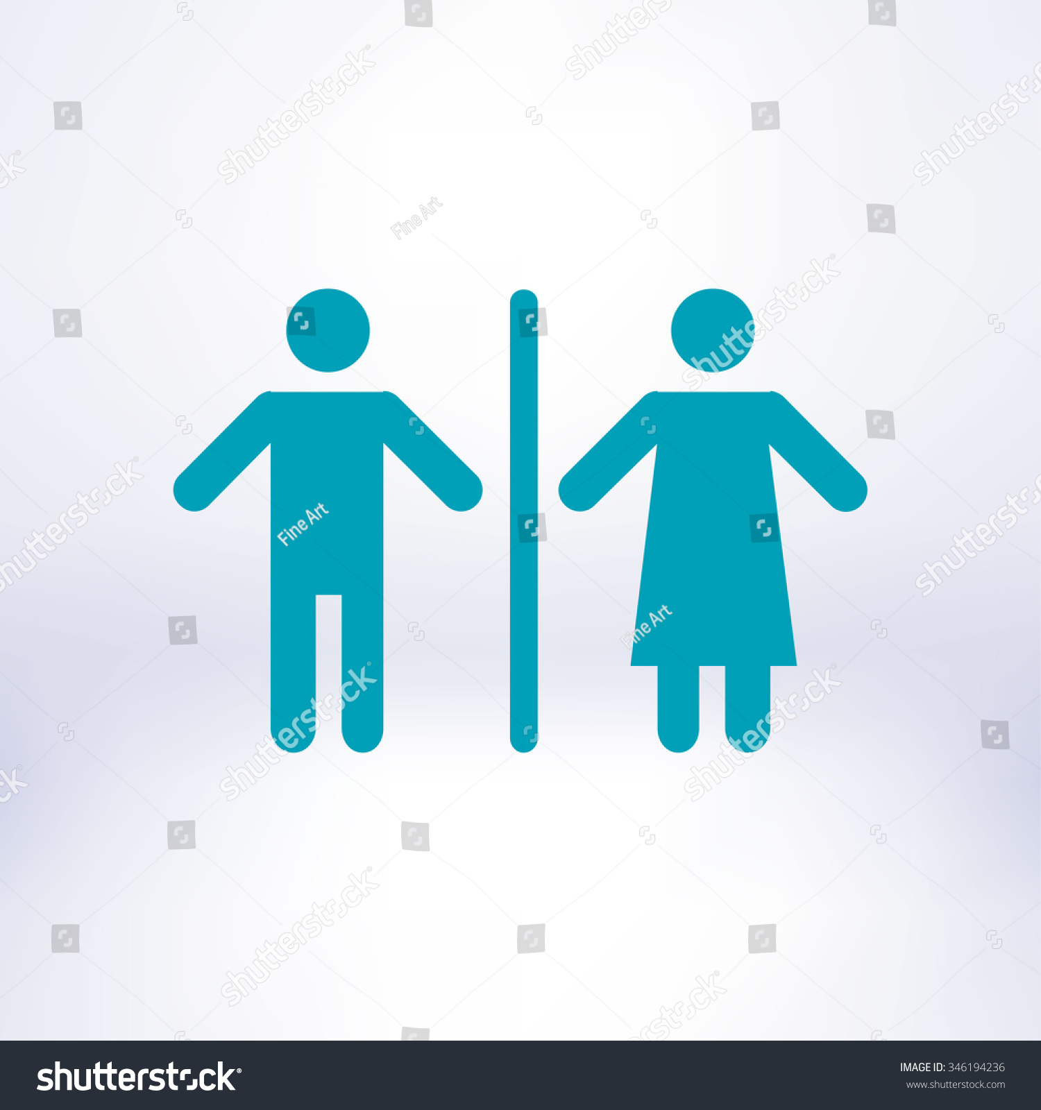 Wc Sign Icon. Toilet Symbol. Male And Female Toilet. Flat Design. Red ...