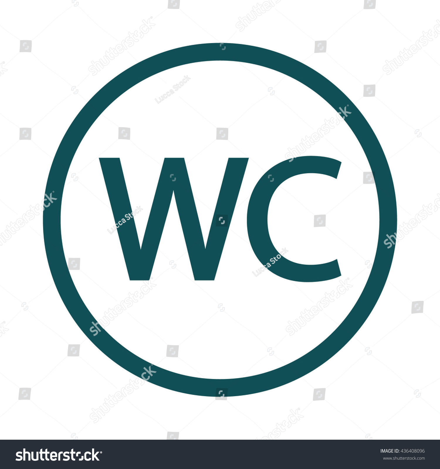 Wc toilette icon circle button vector illustration