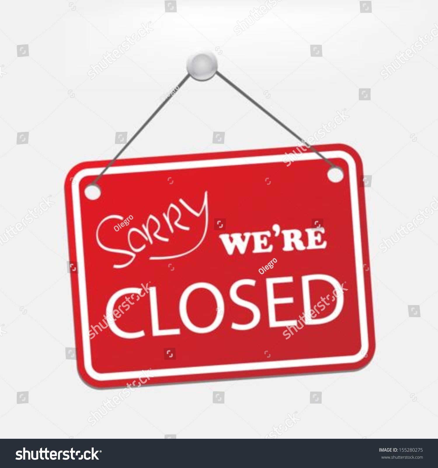 We Are Closed Sign Stock Vector 155280275 : Shutterstock