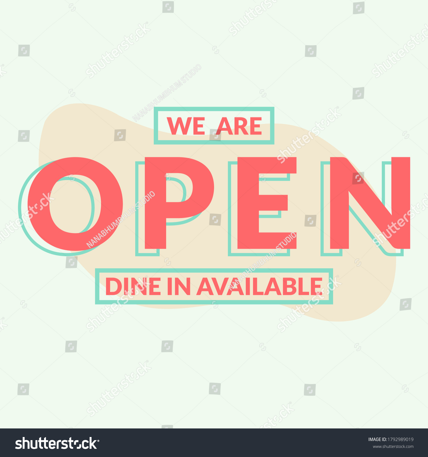 We Open Dine Available Sign Restaurant Stock Vector Royalty Free 1792989019