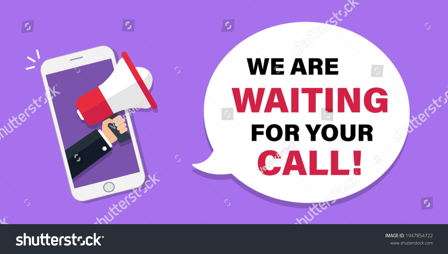 we-waiting-your-call-advertising-vector-stock-vector-royalty-free