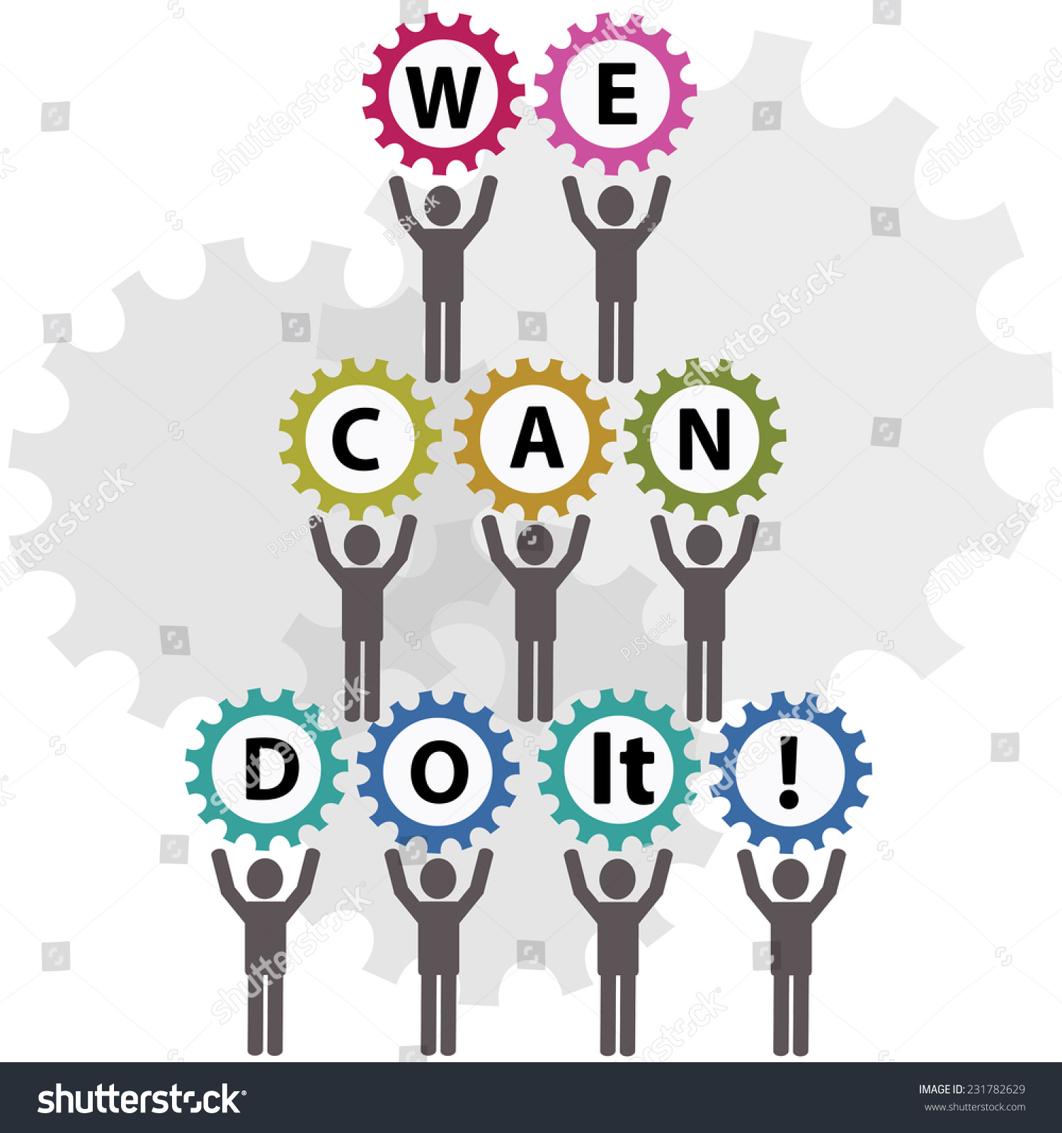 We Can Do Team Work Success Stock Vector (Royalty Free) 231782629