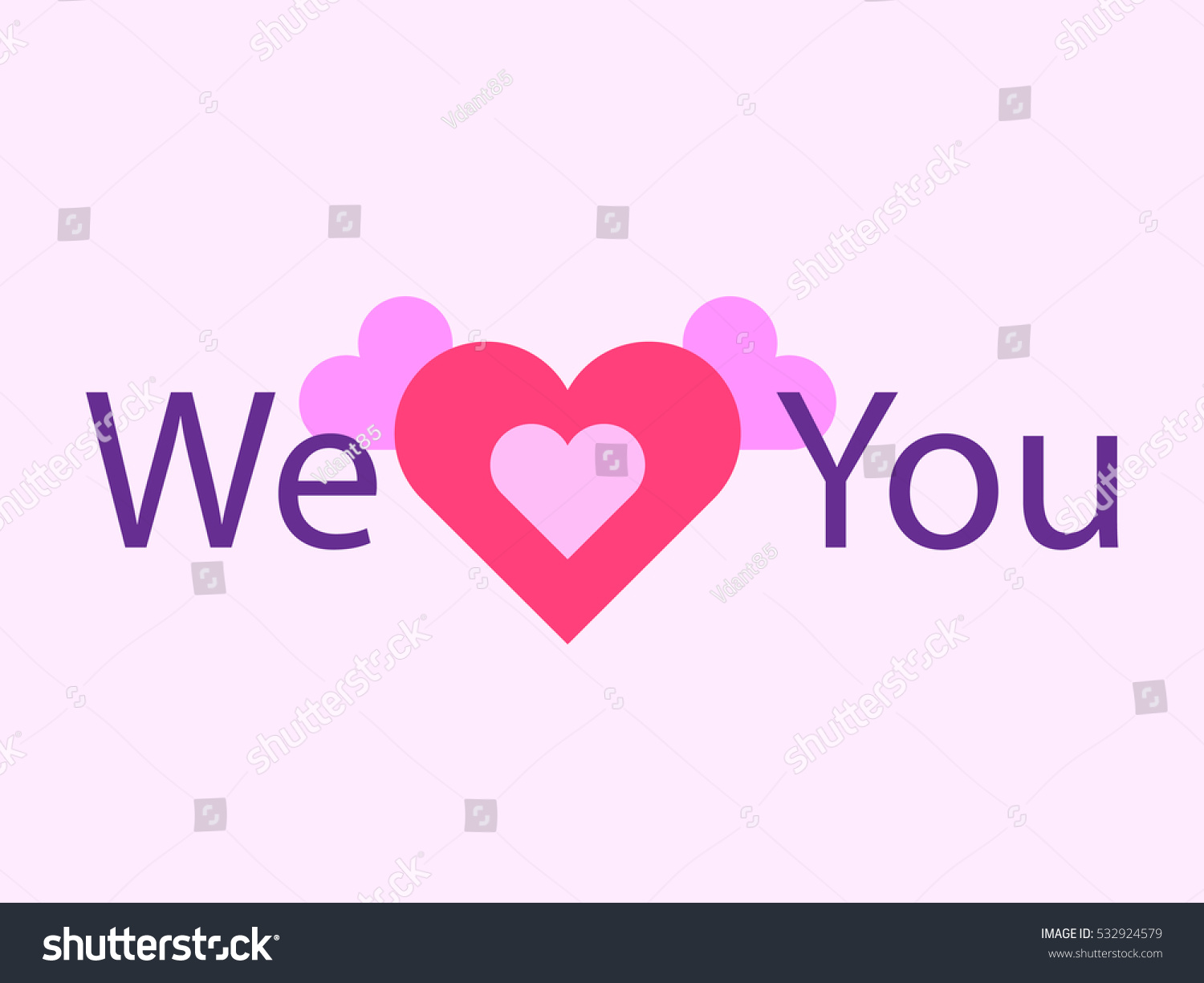 We Love You Red Heart Symbol Stock Vector Royalty Free 532924579