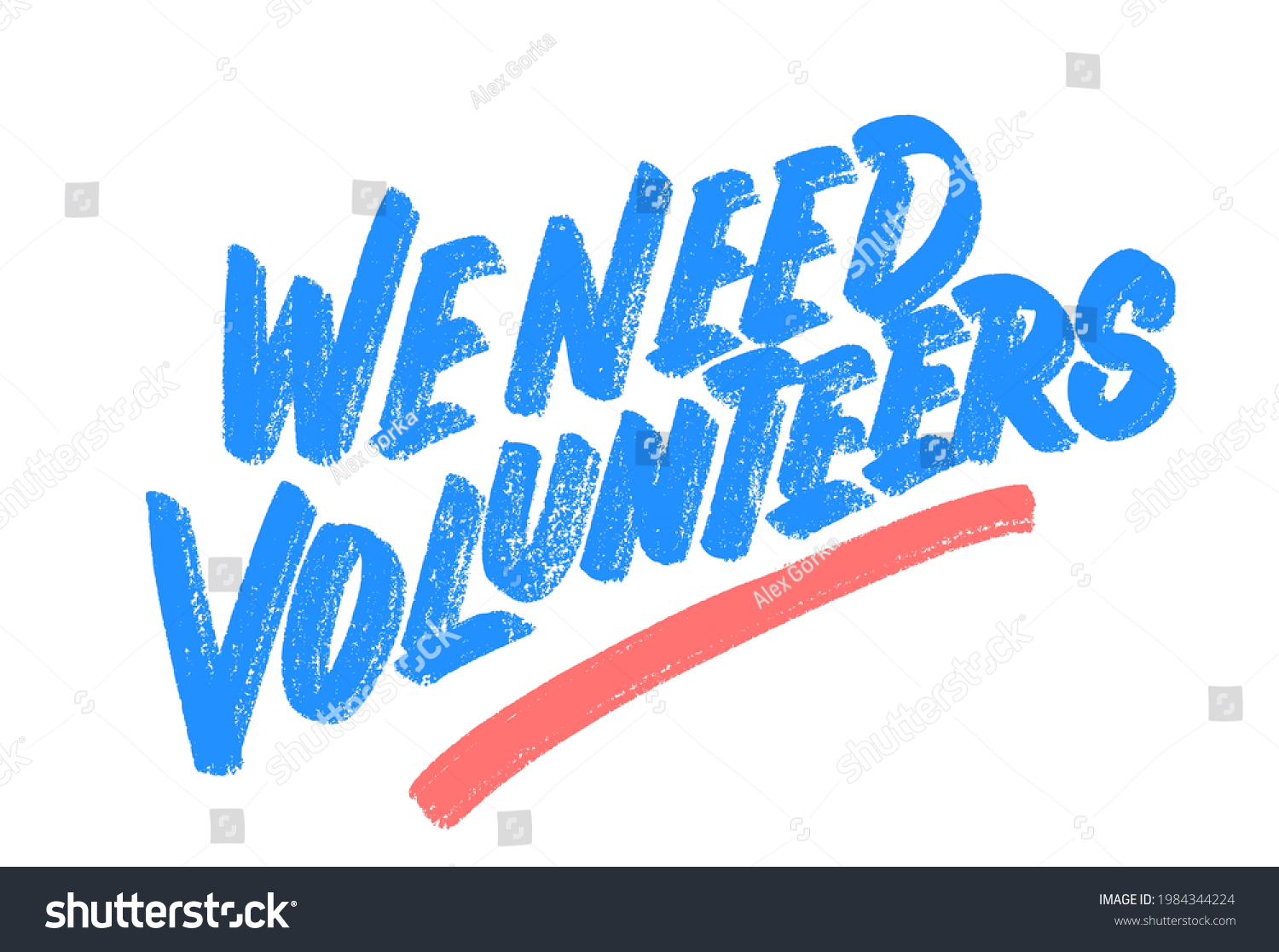 SVG of We need volunteers. Vector handwritten lettering banner. svg