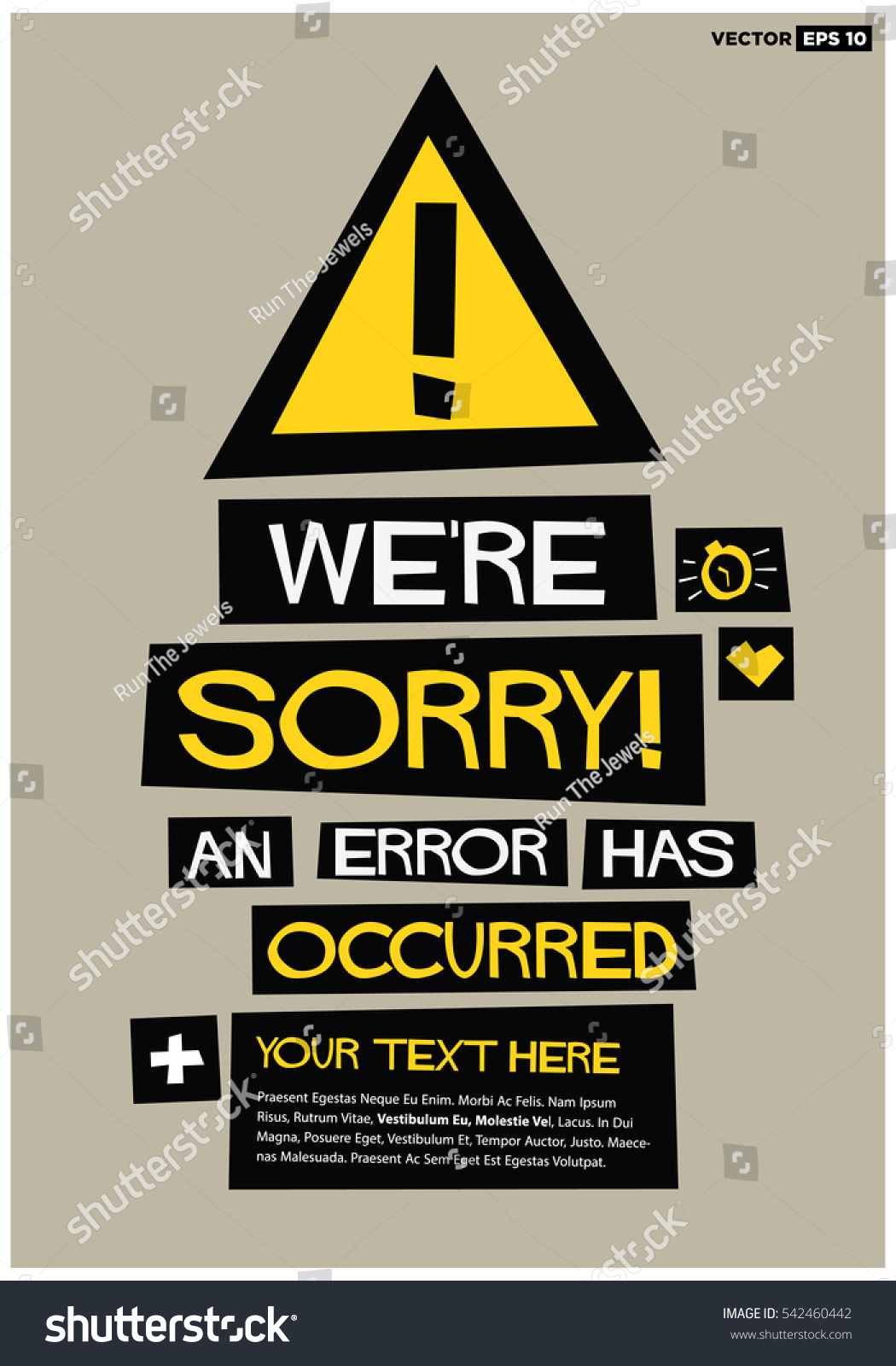 Were Sorry Error Has Occurred Flat Stock Vector 542460442 - Shutterstock