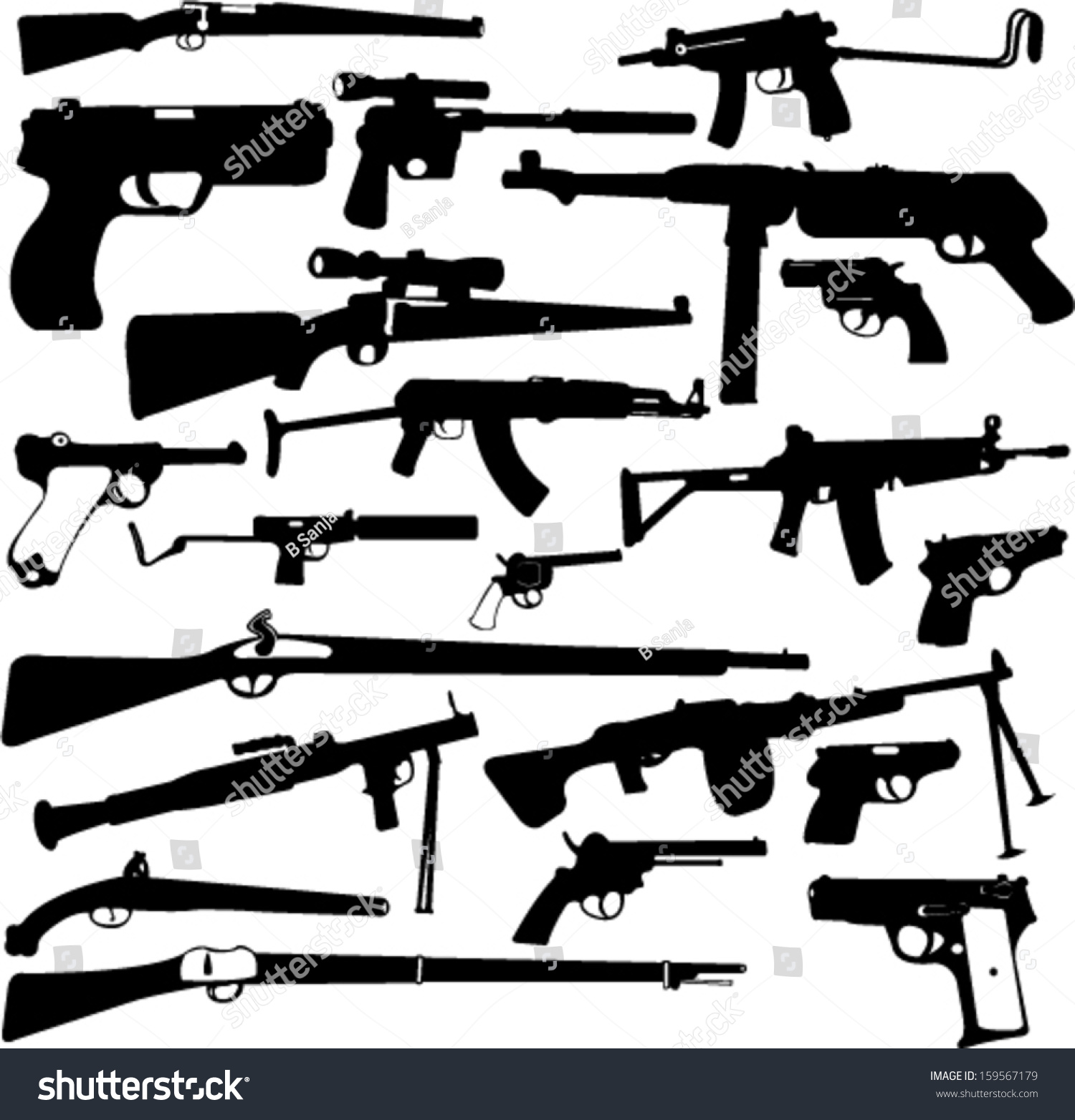 Weapon Collection - Vector - 159567179 : Shutterstock