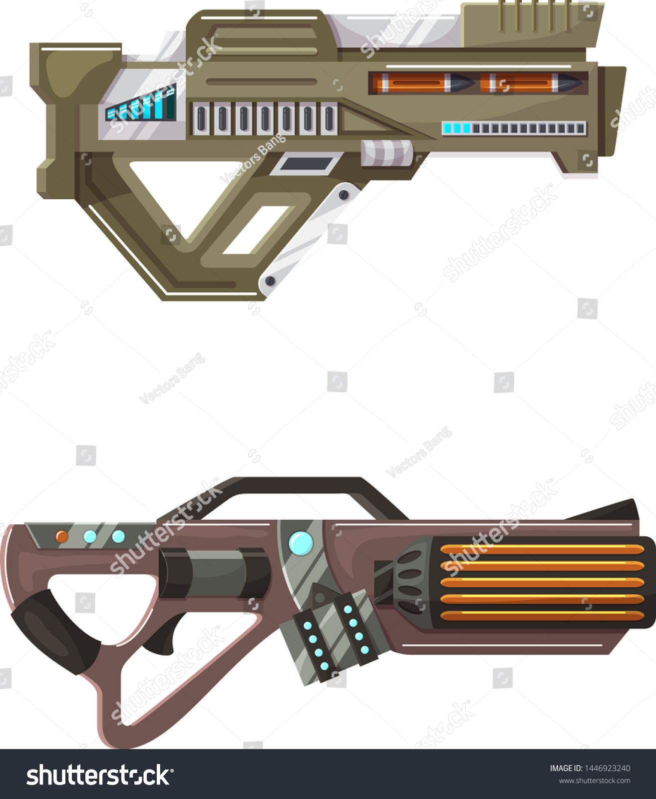 Weapon Vector Space Gun Blaster Laser Stock Vector (Royalty Free ...