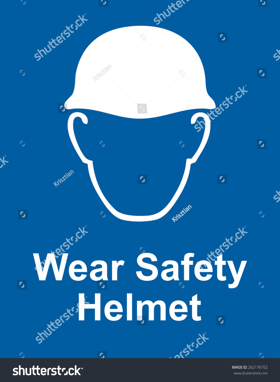 Wear Safety Helmet Vector Illustration Sign Stock Vector 262176752 Shutterstock 0873