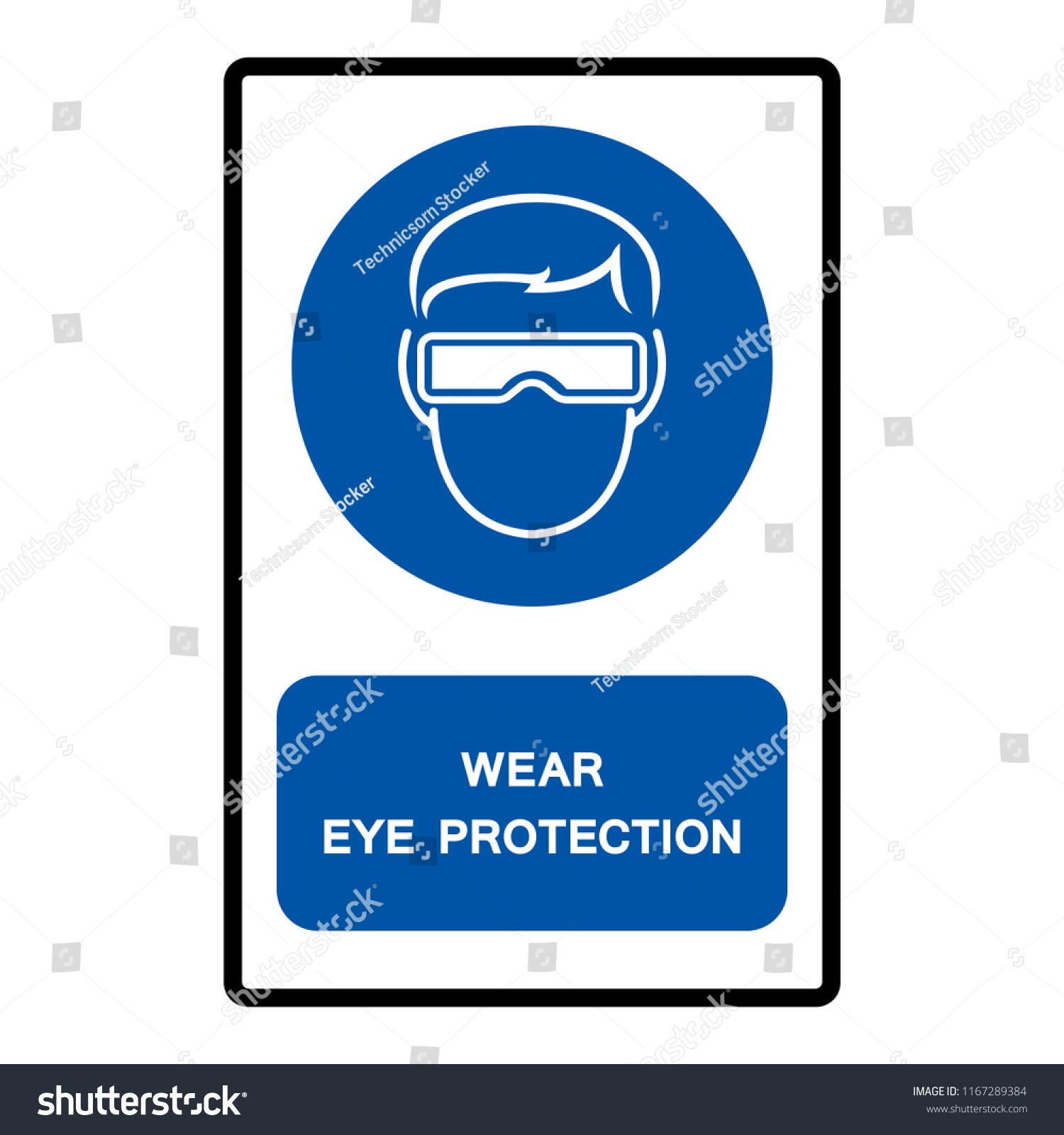 Wear Eye Protection Symbol Signvector Illustration vector de stock