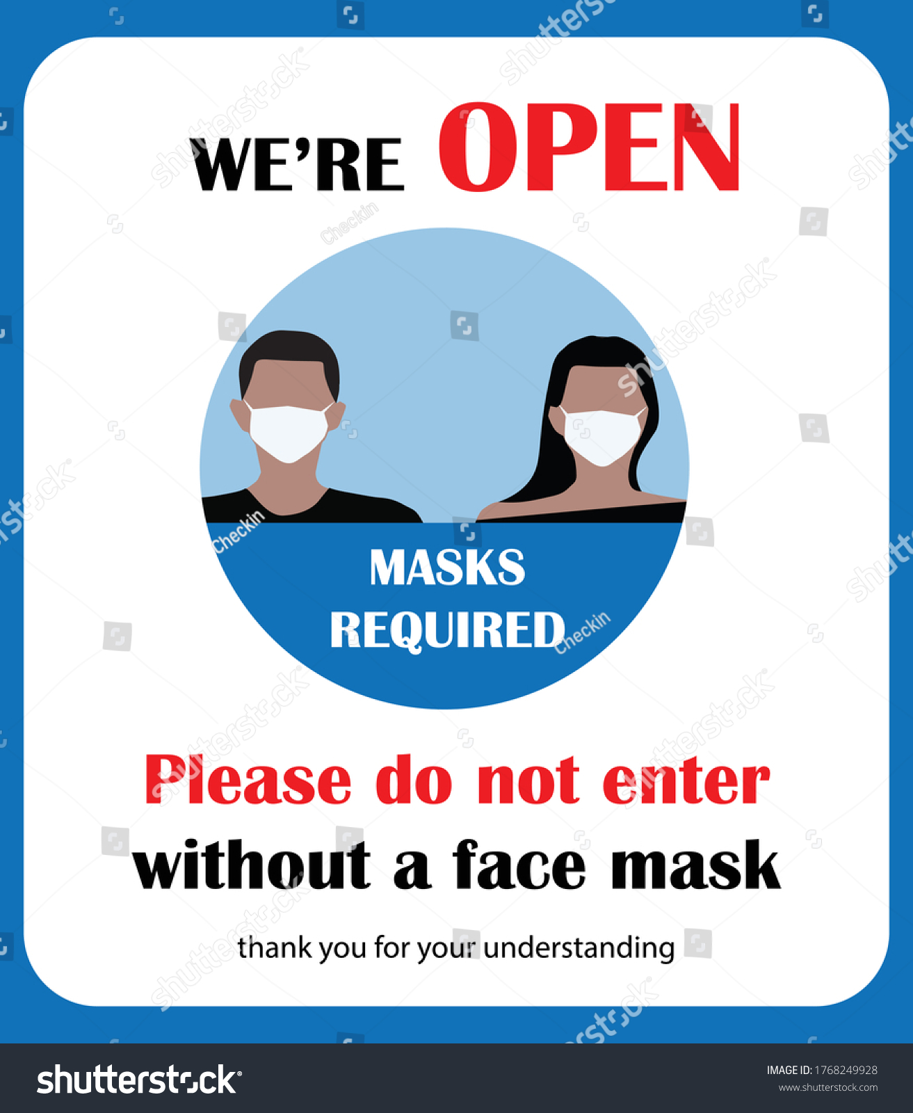 Wear Face Mask Sign Symbol Please Stock Vector Royalty Free