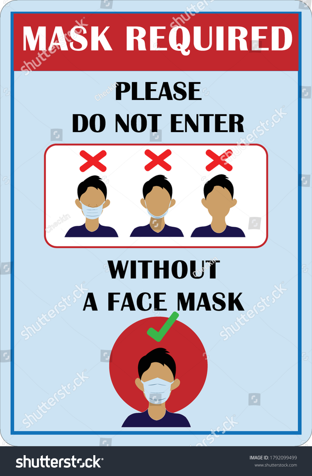 Wear Mask Wearing Mask Sign Business Stock Vector Royalty Free
