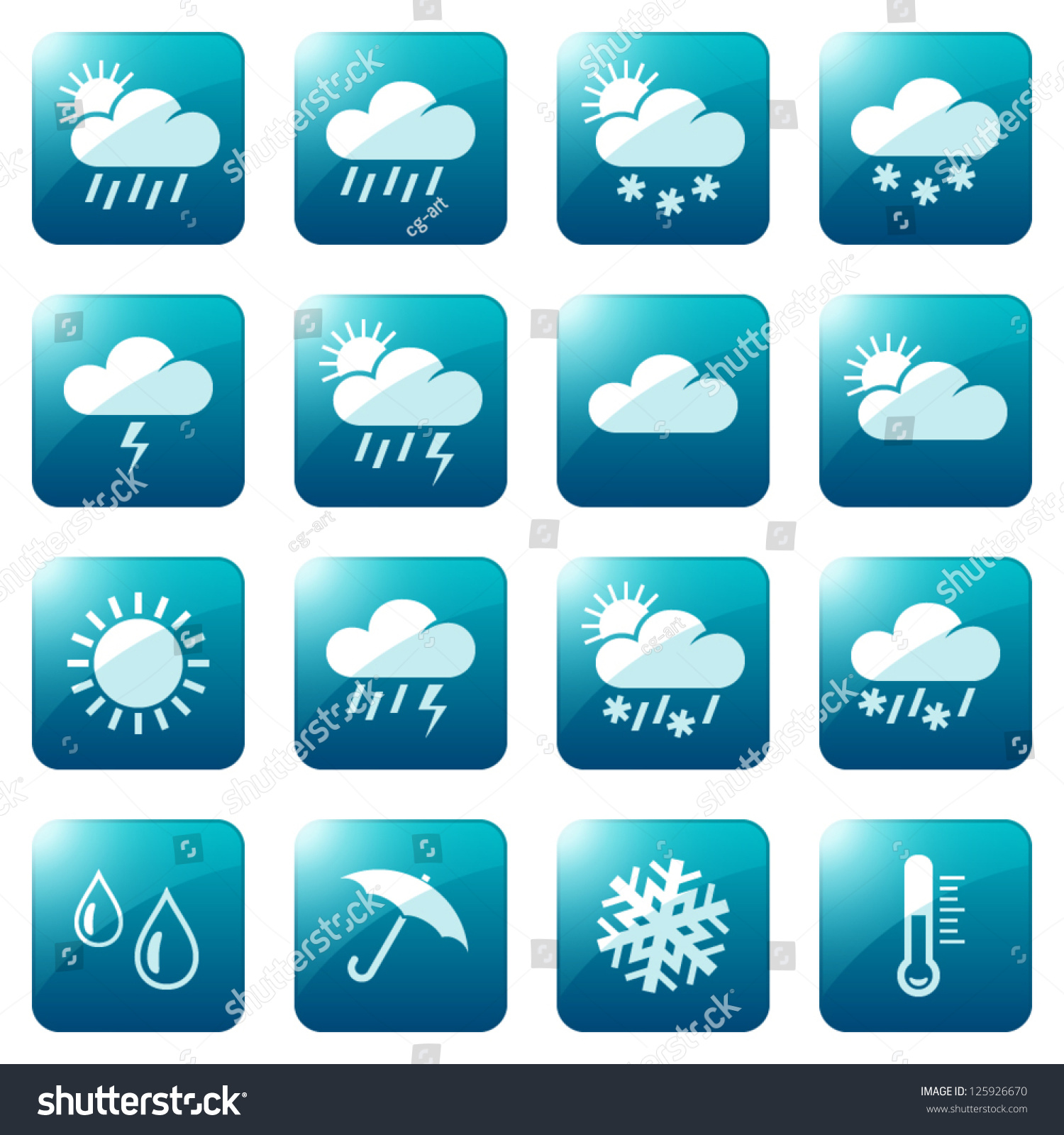 Weather And Seasons Icon Set, Eps10 Vector - 125926670 : Shutterstock