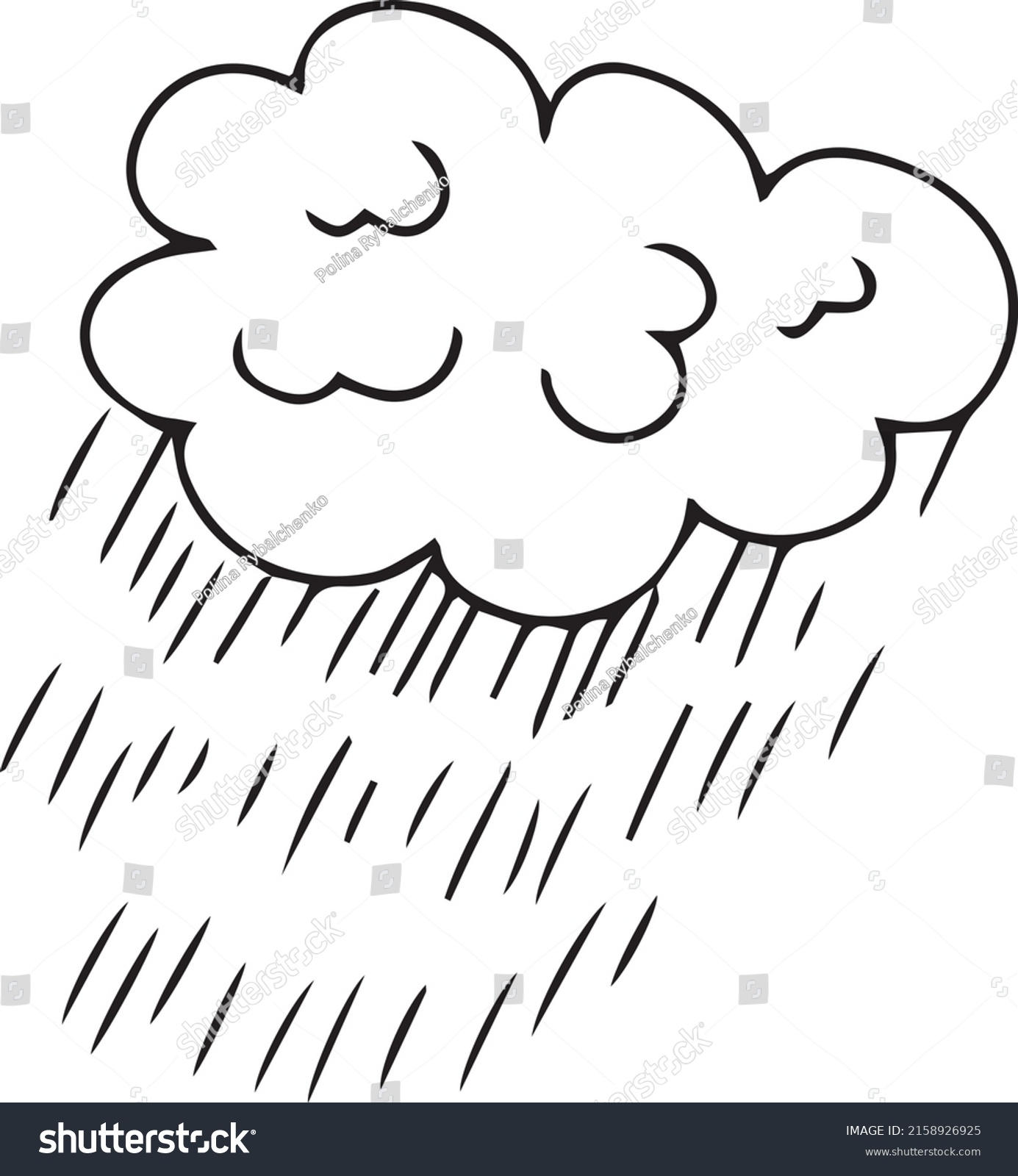 Weather Clouds Sun Lightning Rain Coloring Stock Vector (Royalty Free ...