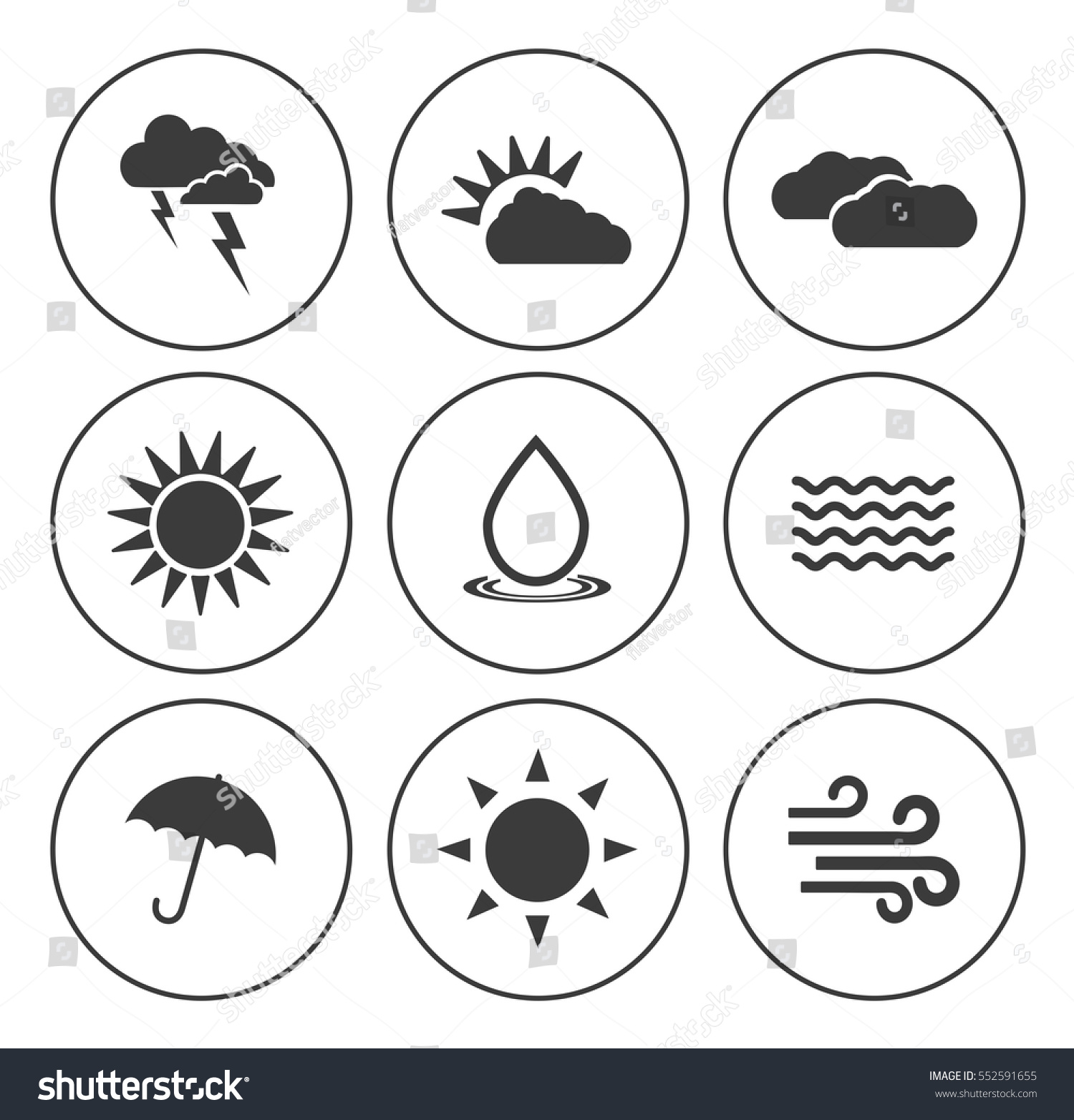 Weather Icons Stock Vector (Royalty Free) 552591655 | Shutterstock