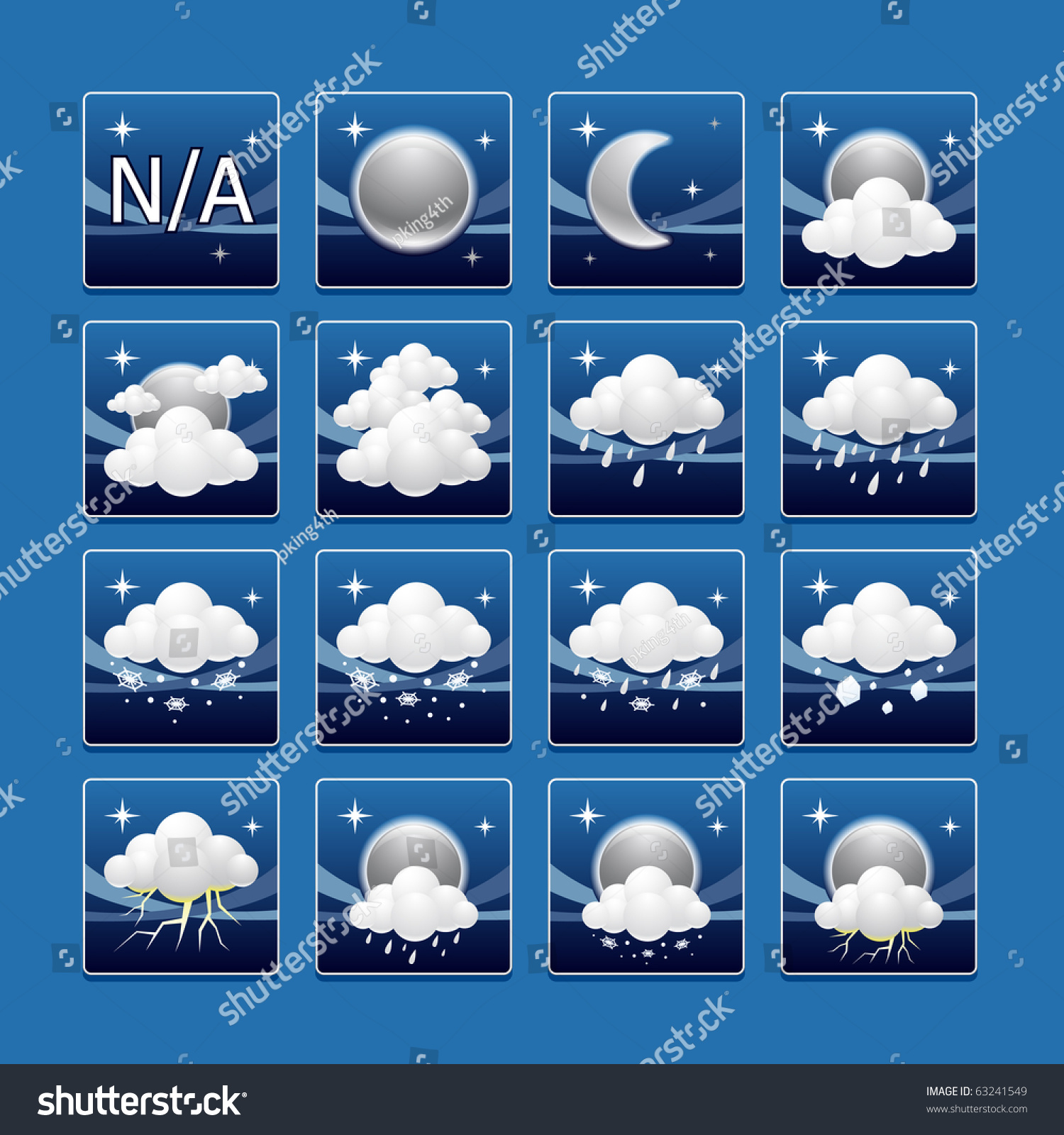 Weather Icons : Night Set Stock Vector 63241549 : Shutterstock