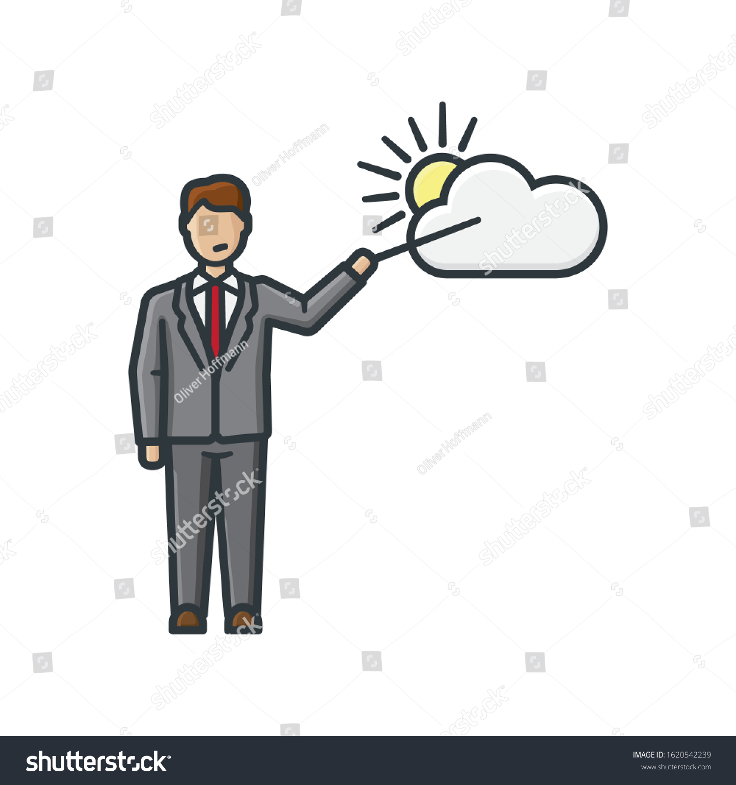 Weatherman Illustration Weathermanday On January 28 Stock Vector