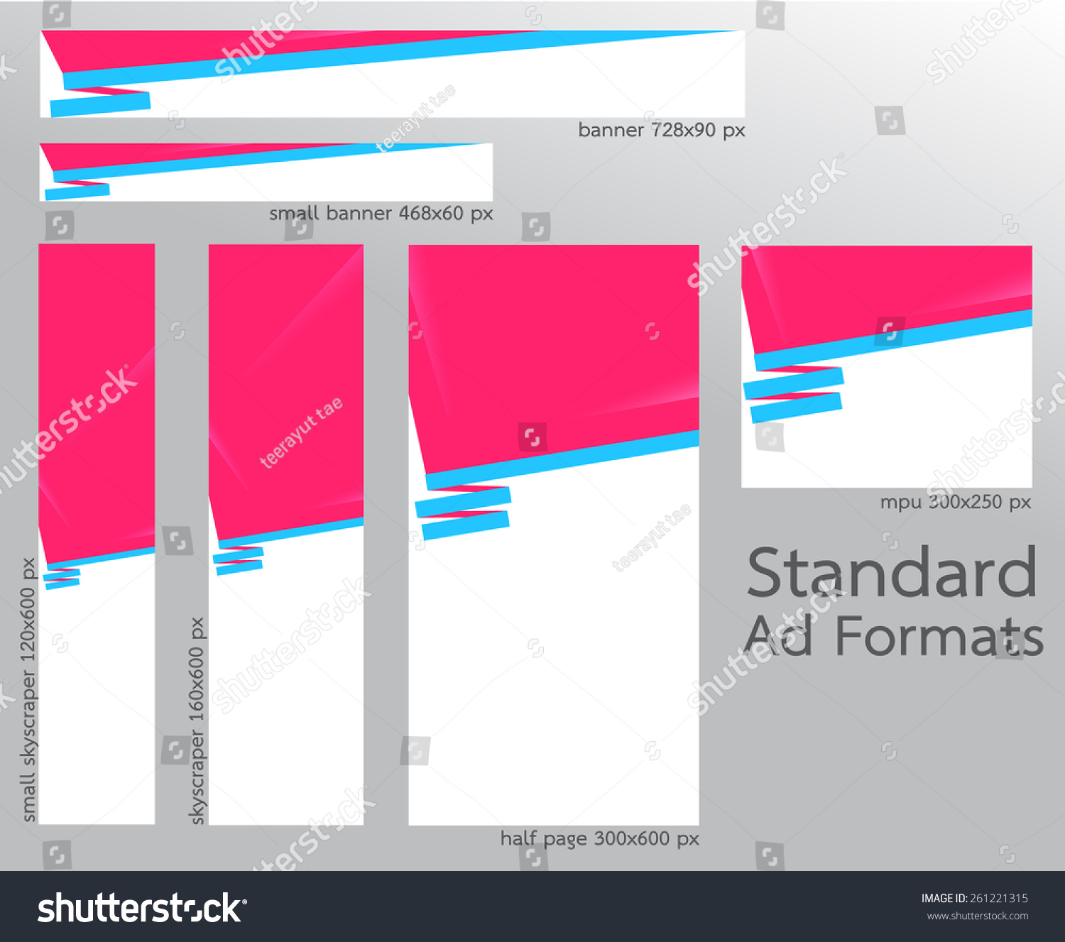 Web Banner Ad Templates Standard Ad Stock Vector Royalty Free