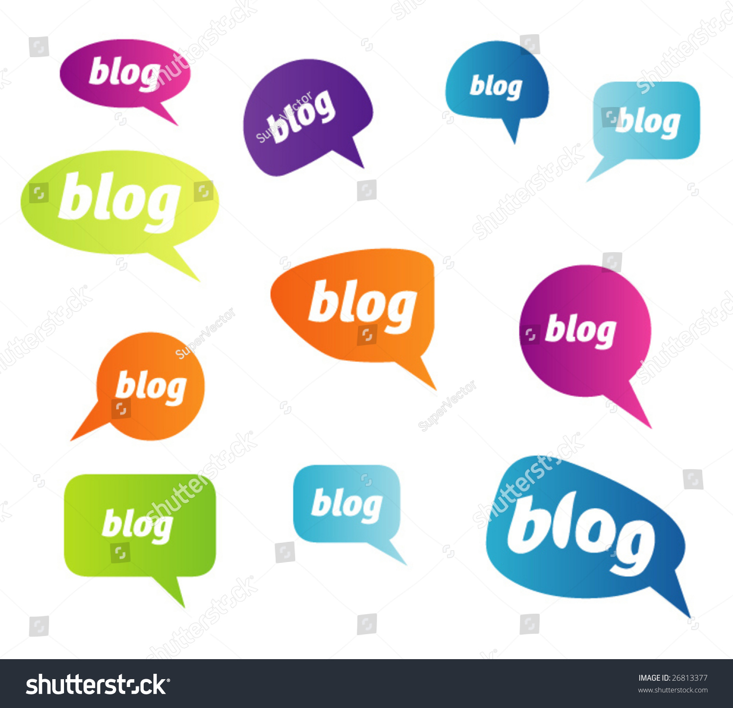 Web 20 Blog Icons Set Stock Vector 26813377 - Shutterstock