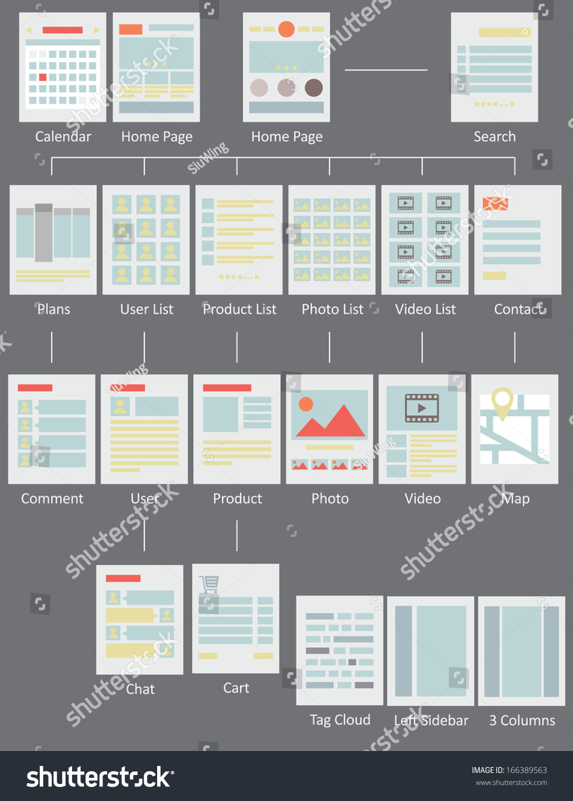 web design layout flow chart stock vector hd royalty free web site charts