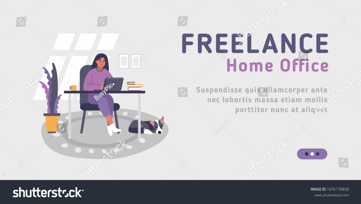 Web Landing Page Template Freelance Work Stock Vector Royalty Free