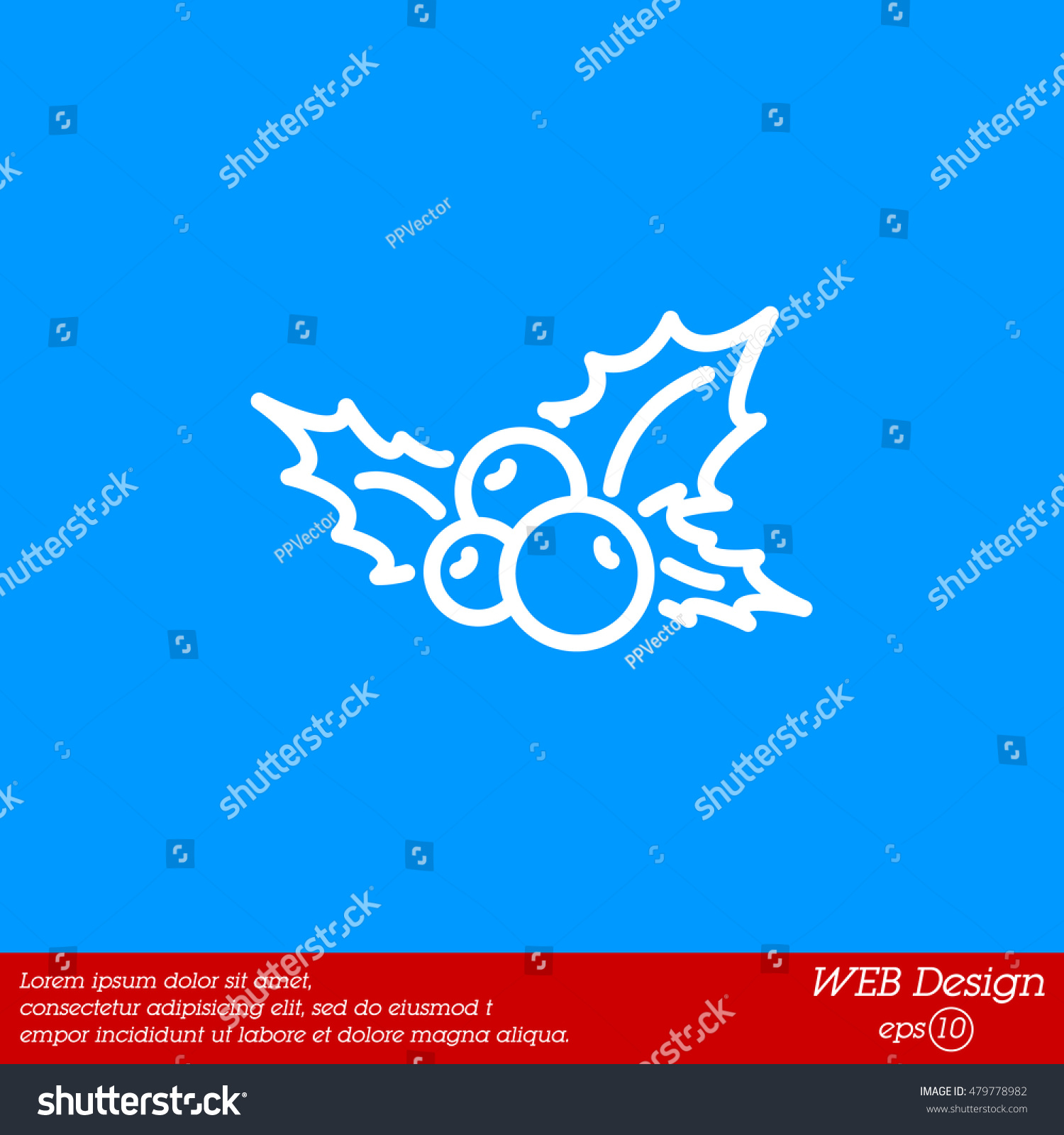 Holly Berry, Christmas Decorations And Symbol Holly Berry, Christmas Decorations And Symbol