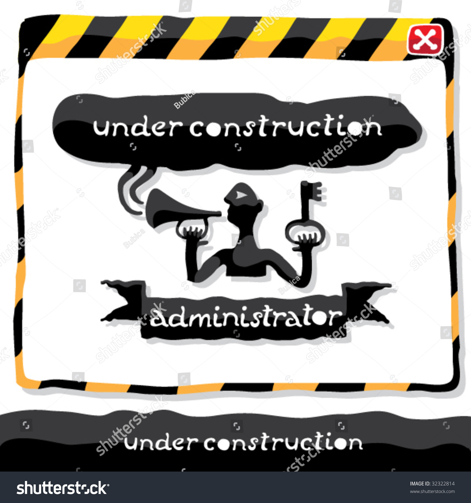 Web Site Message Under Construction Button Stock Vector Royalty Free 32322814