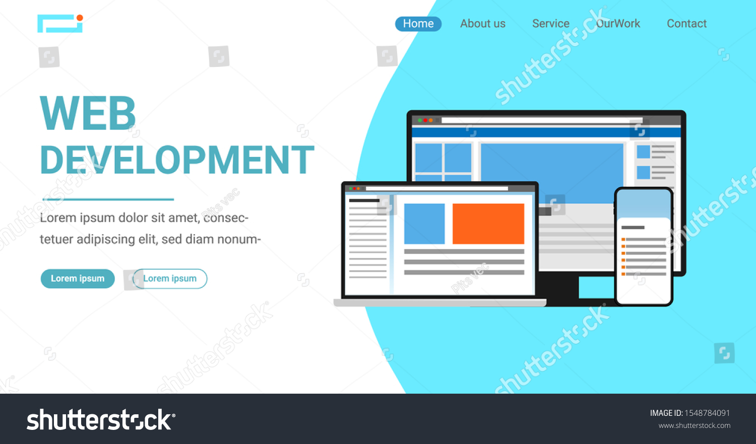Website Banner Web Development Concept Stock Vector Royalty Free
